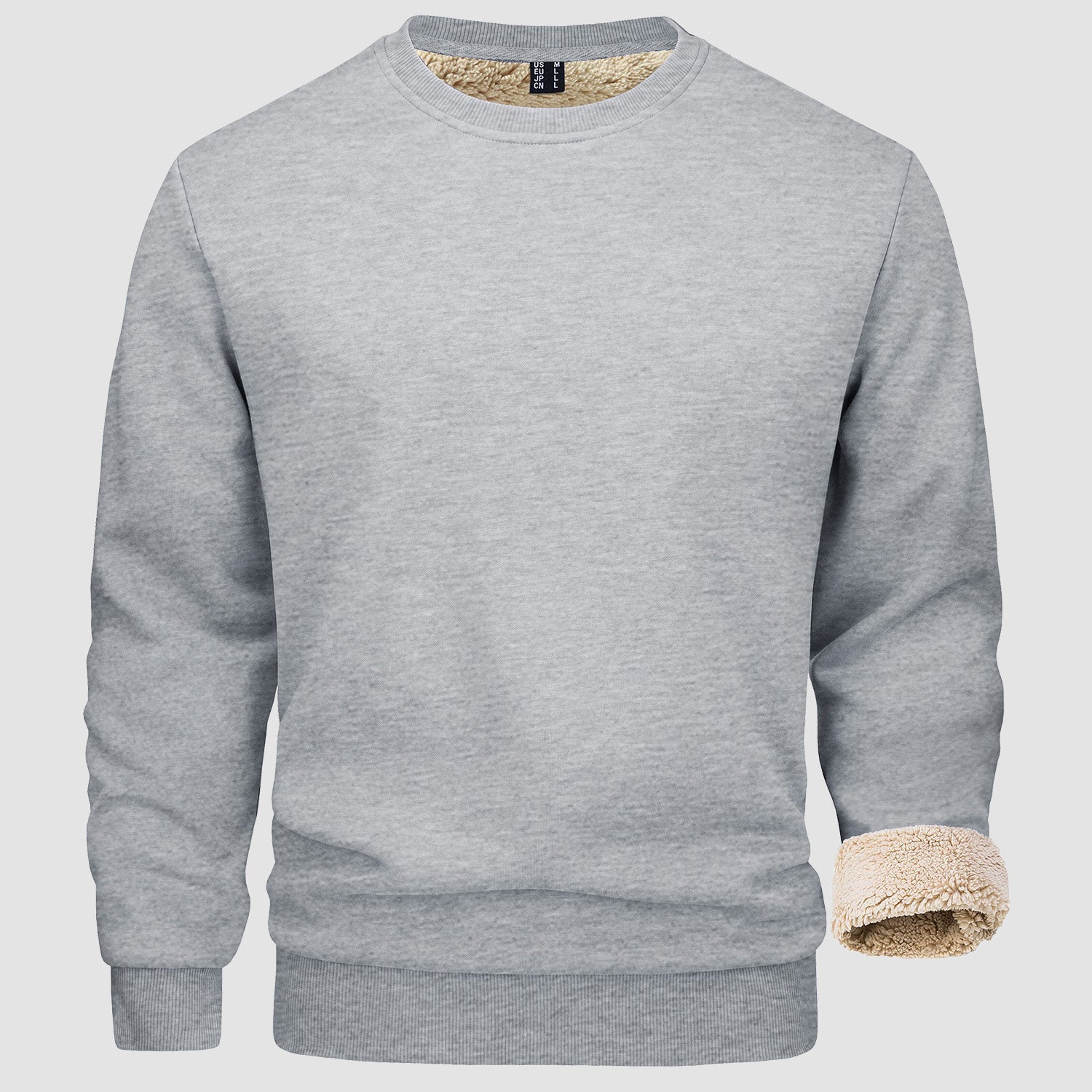 Men's Basic Pullover Crewneck Sweater Fleece Lined Sweatshirt