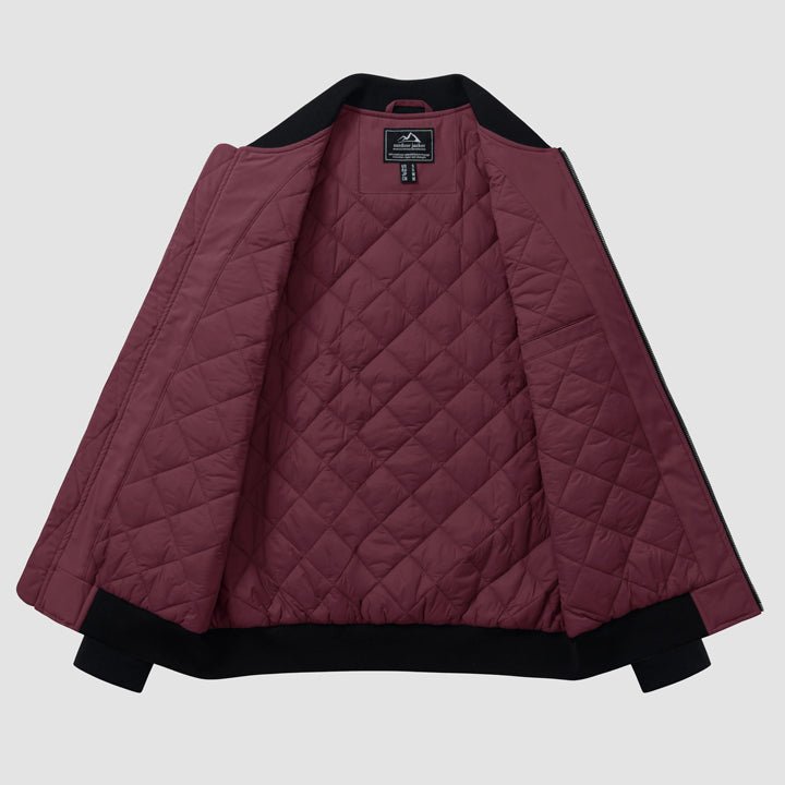Men's Winter Bomber Jacket, Quilted & Windproof Zip-Up Coa