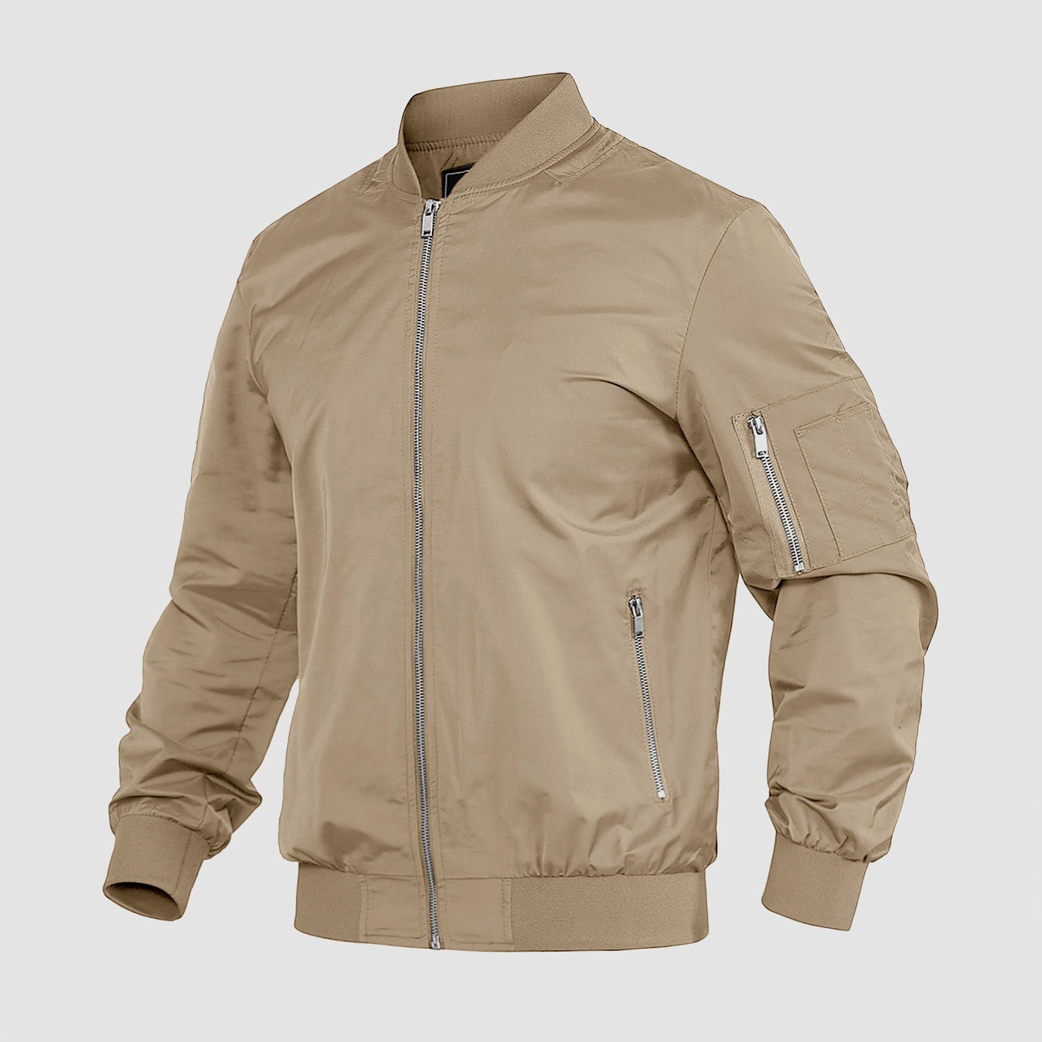 Men's Lightweight Zip-Up Bomber Jacket - Casual Windbreaker