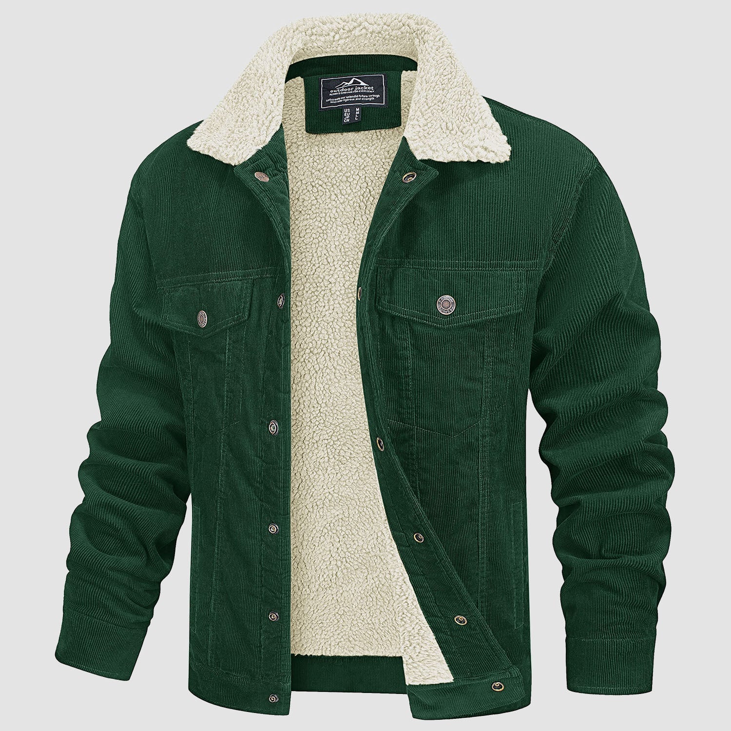 Men's Corduroy Jacket - Sherpa-Lined Winter Coat
