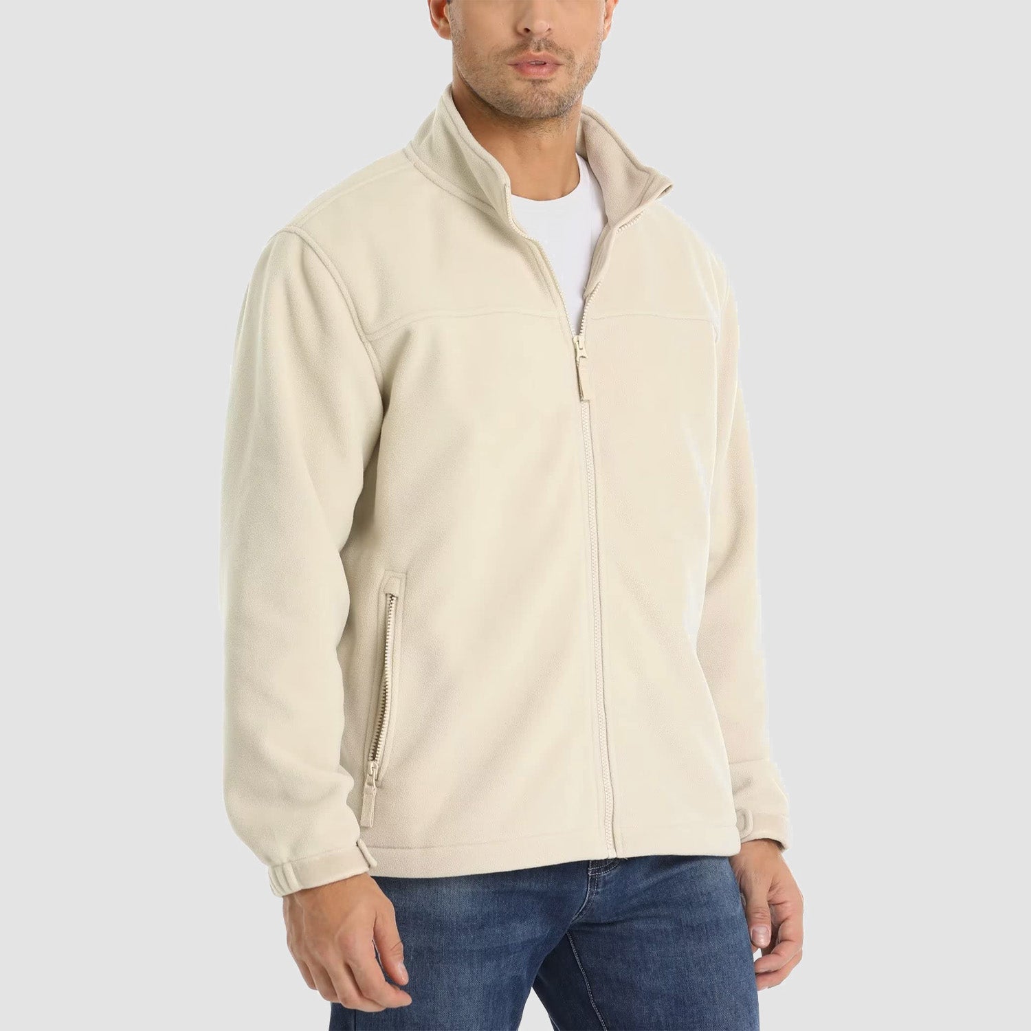 Men's Fleece Jacket Full Zip Lightweight Casual Jacket