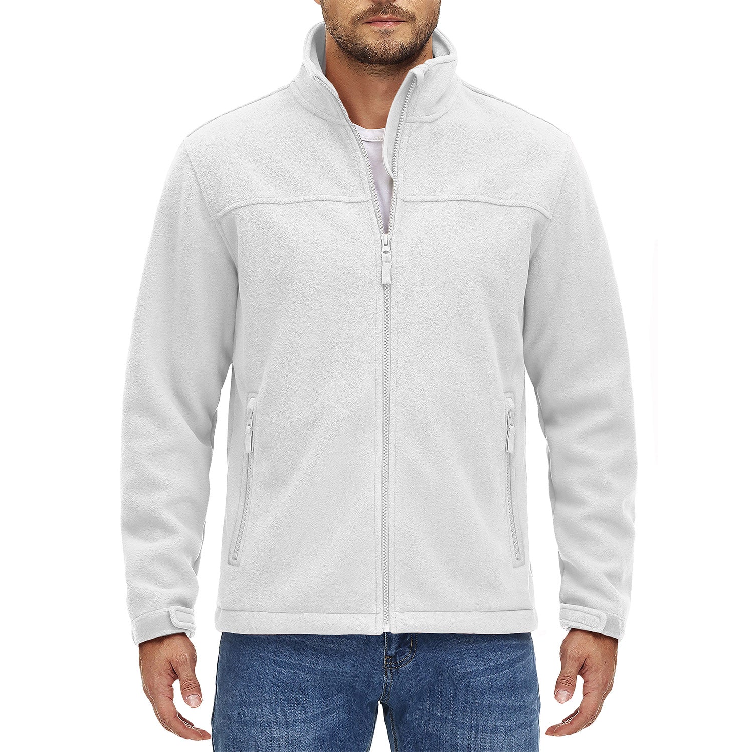Men's Fleece Jacket Full Zip Lightweight Casual Jacket