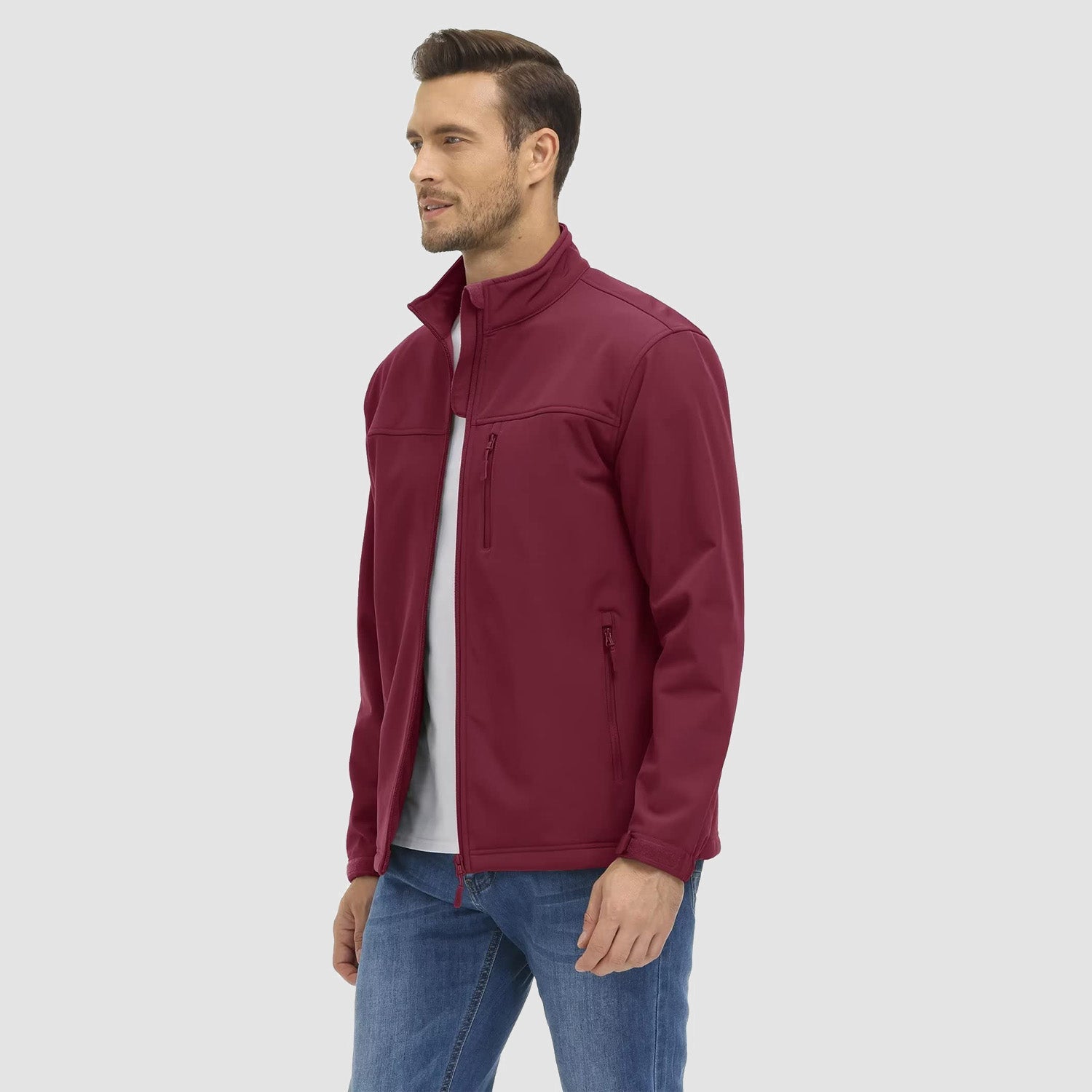 Men's Fleece Lined Jacket Lightweight Waterproof Jacket