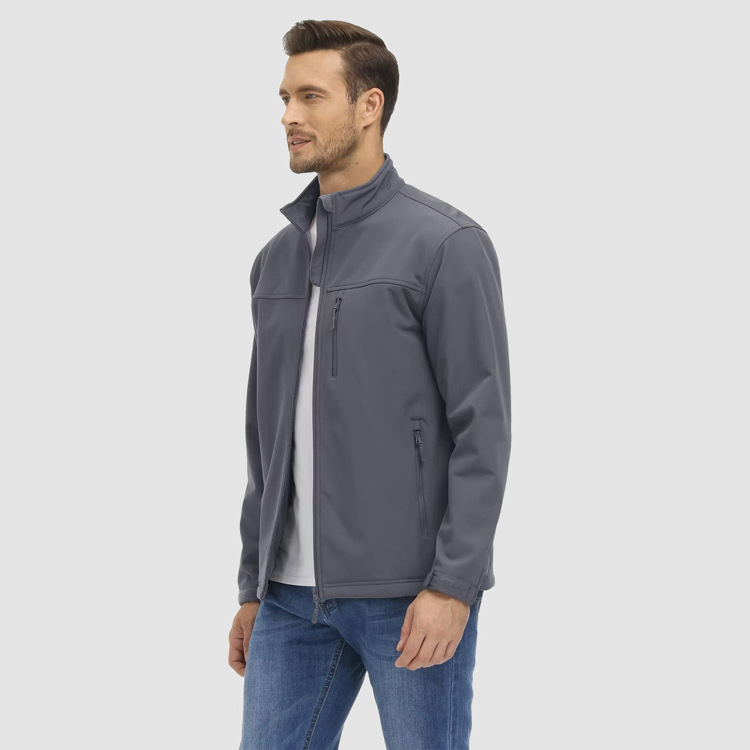Men's Fleece Lined Jacket Lightweight Waterproof Jacket