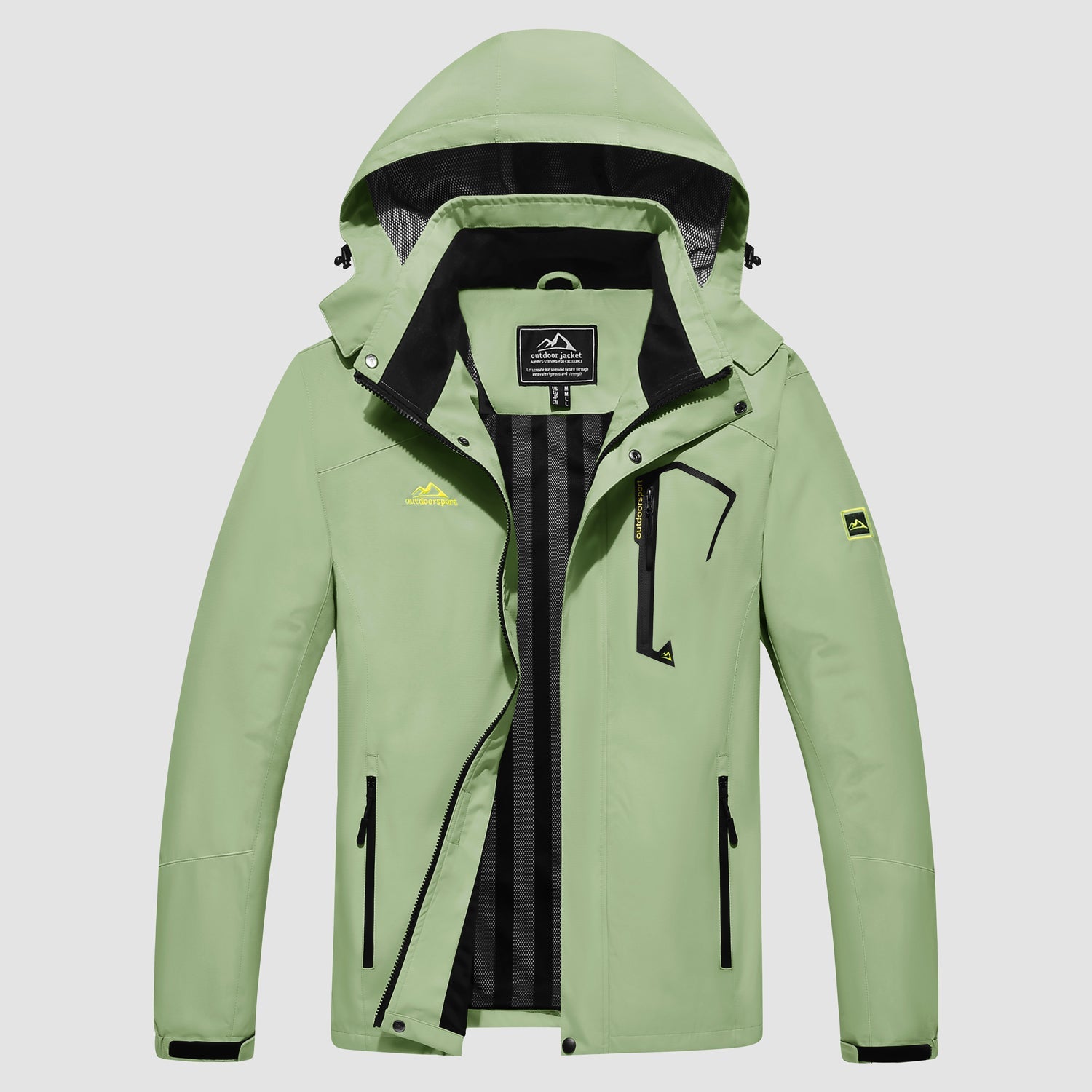 Men's Lightweight Rain Jacket with Detachable Hood for Hiking