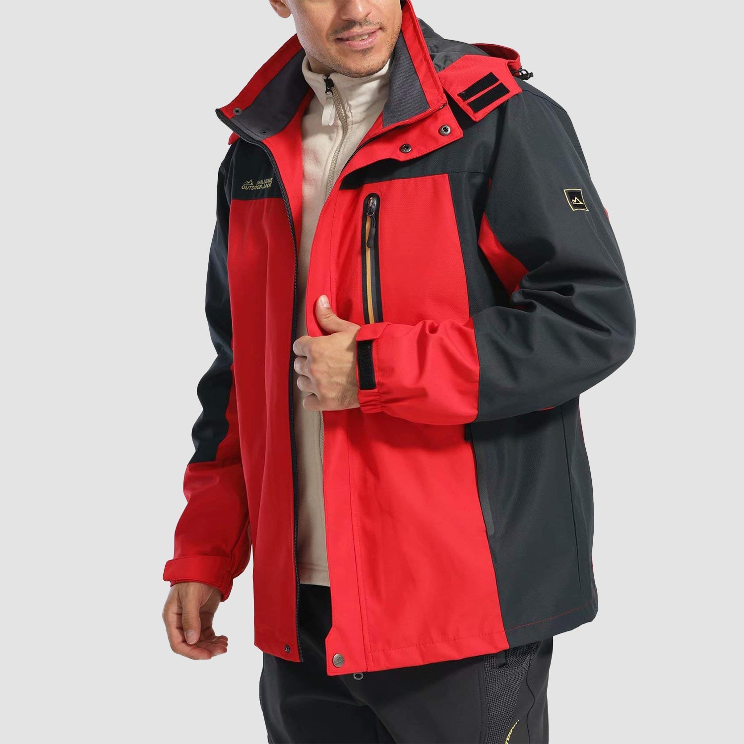 Men's Windproof Water Resistant Jacket - 5 Pockets for Hiking