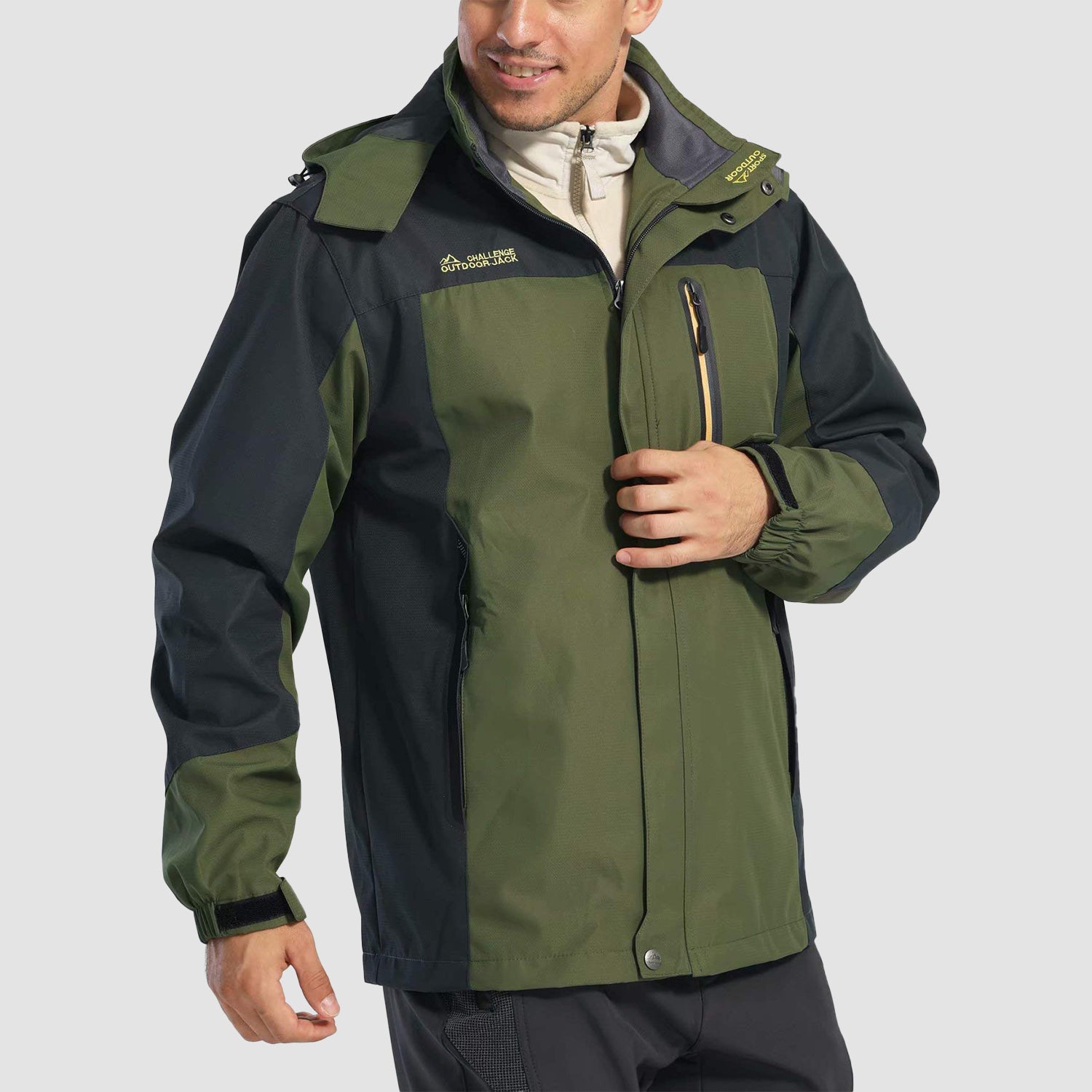 Men's Windproof Water Resistant Jacket - 5 Pockets for Hiking