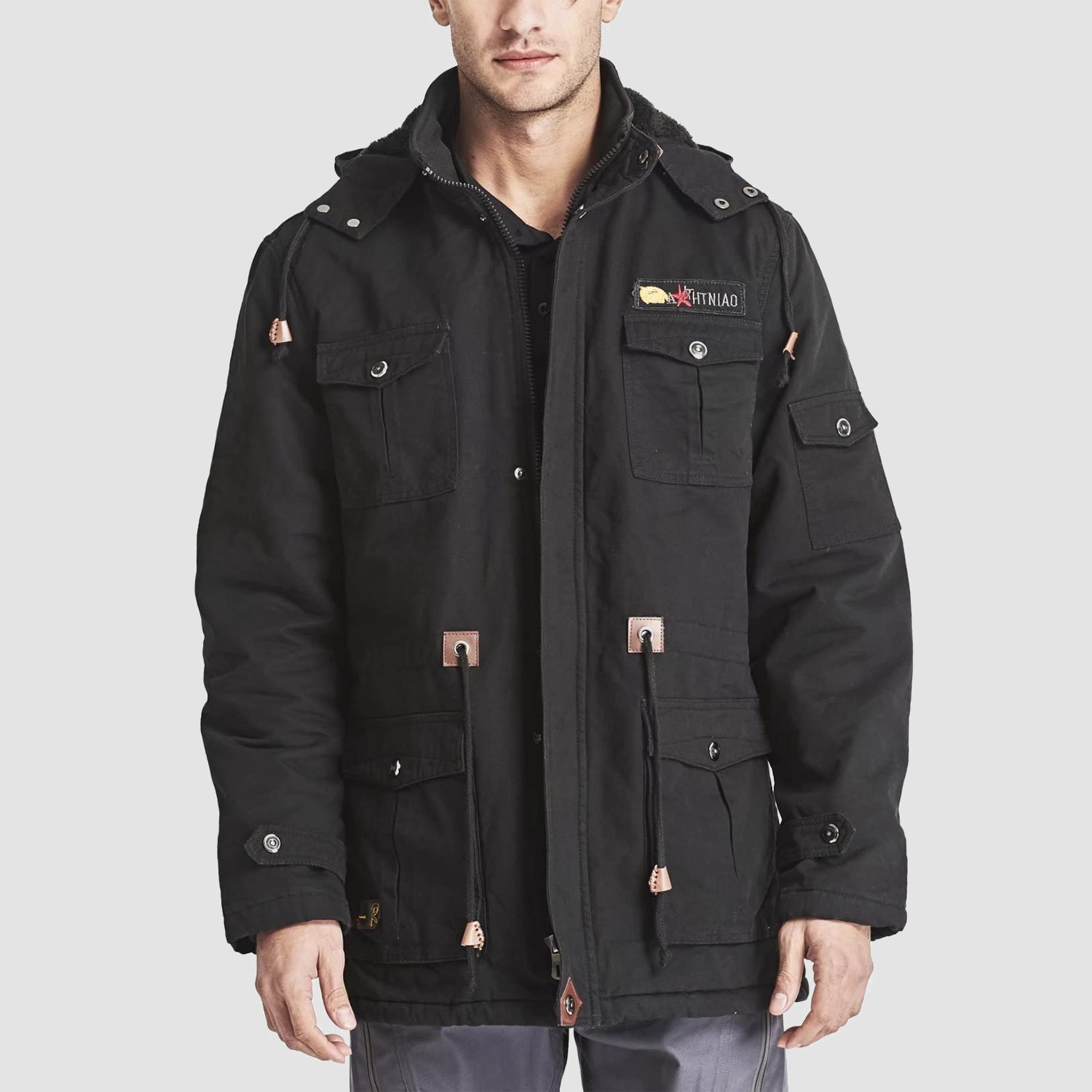 Men's Fleece Lined Parka Winter Military Jacket