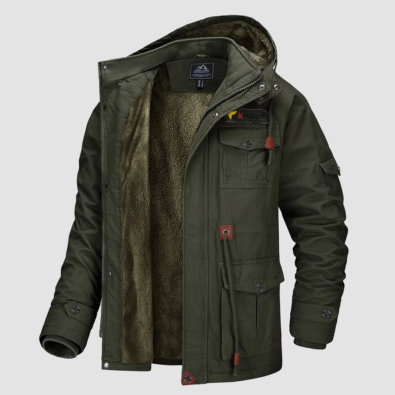 Men's Fleece Lined Parka Winter Military Jacket