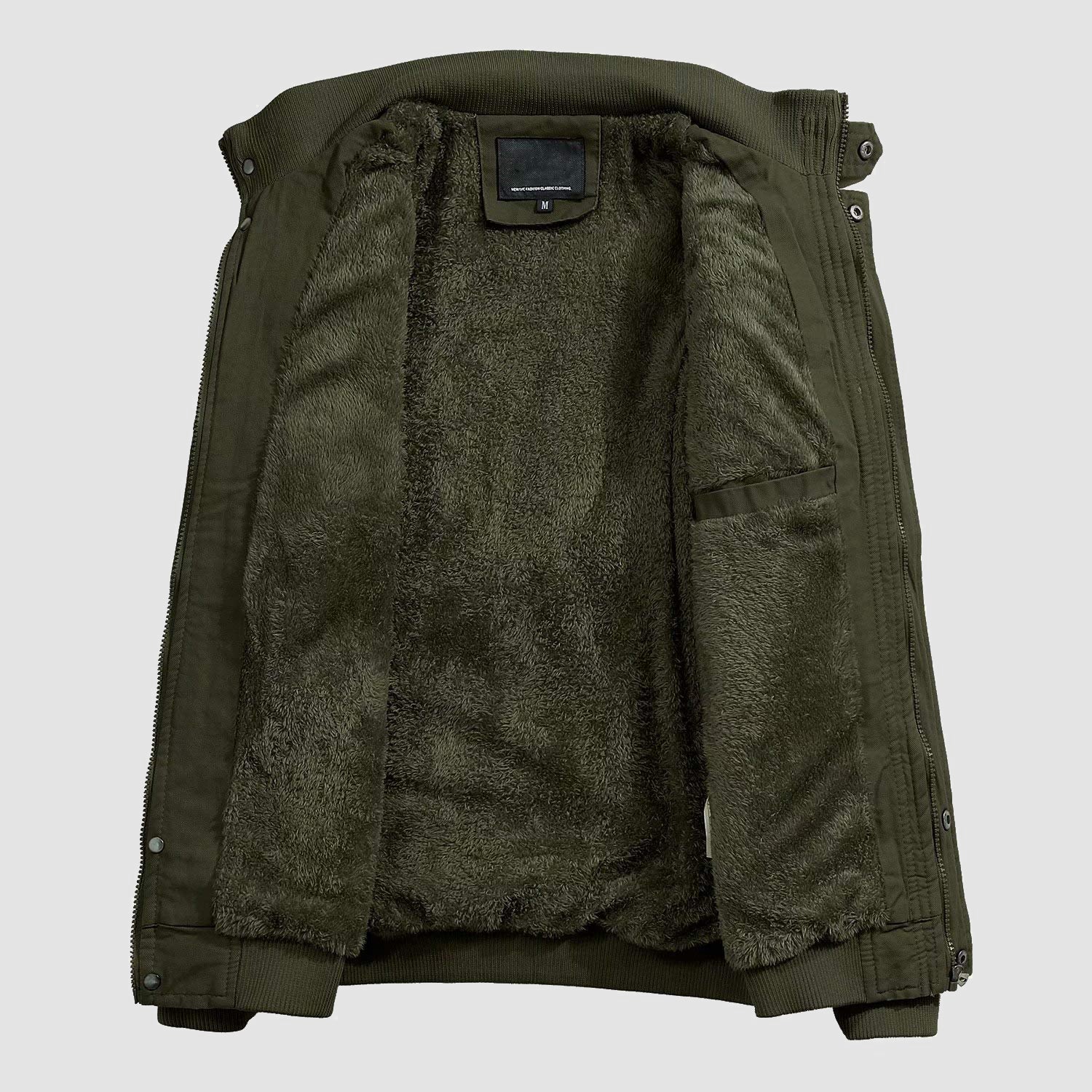 Men's Cotton Military Bomber Lightweight Zip-Up Jacket