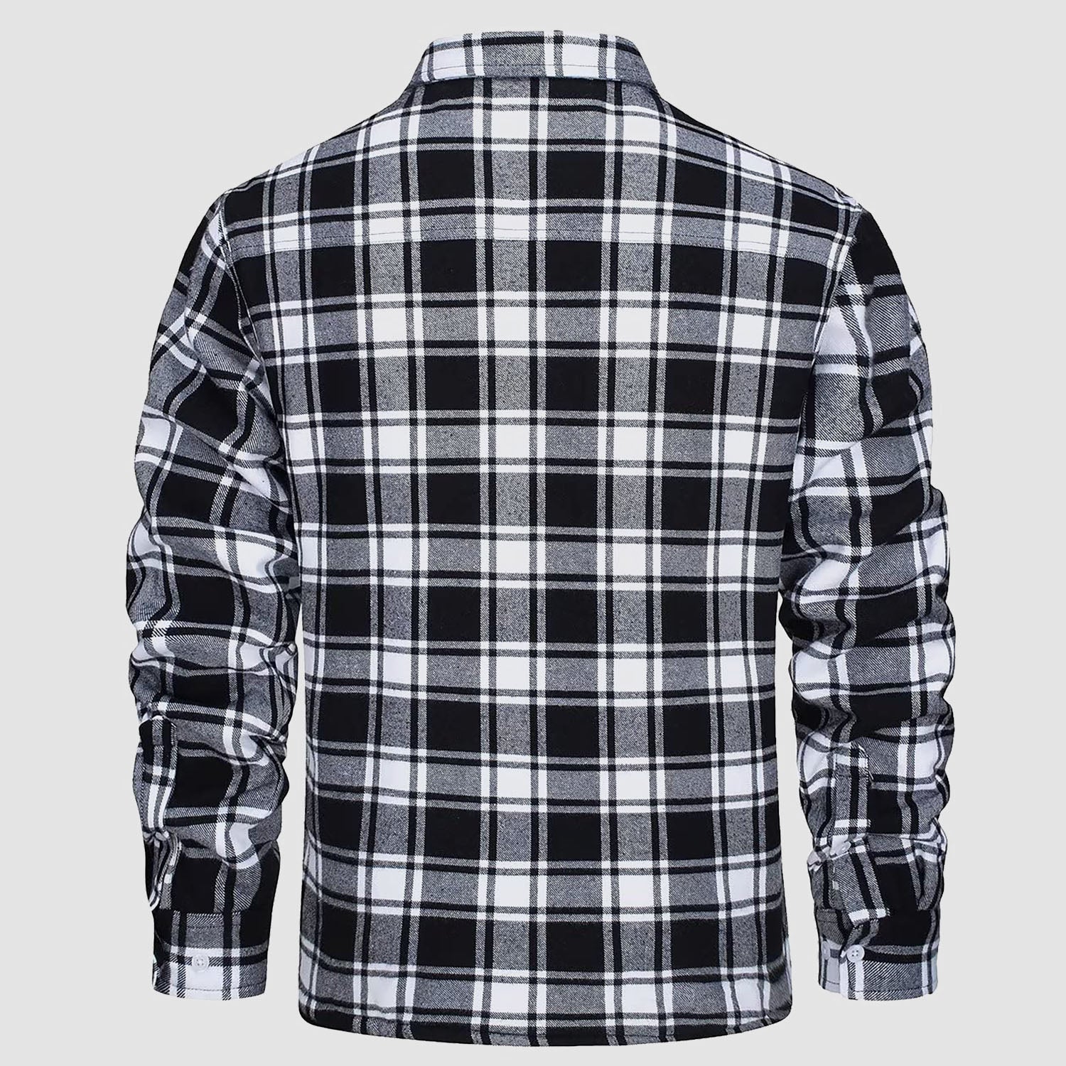 Men's Flannel Shirt Jacket - Fleece Lined Cotton Winter Coat