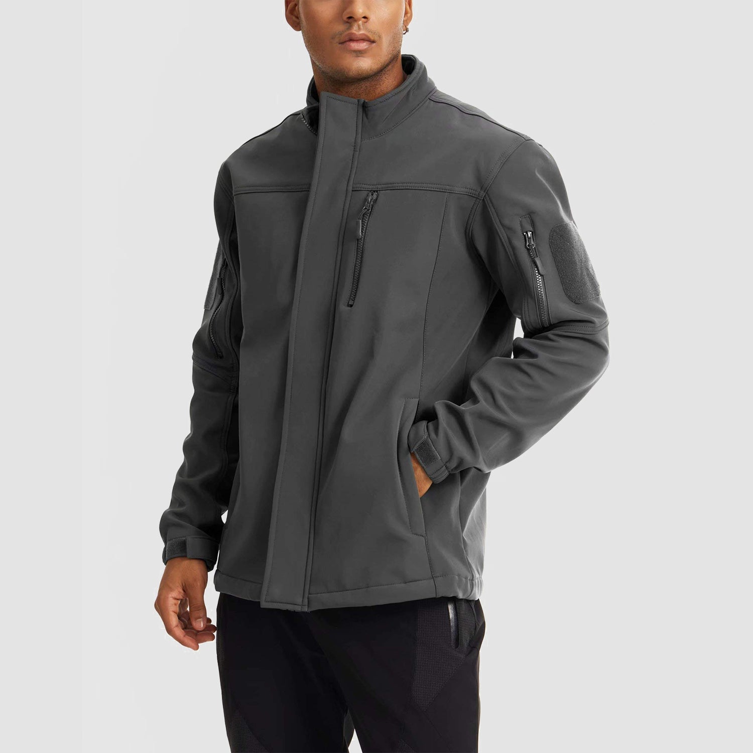 Men's Softshell Tactical Jacket with Fleece Lining