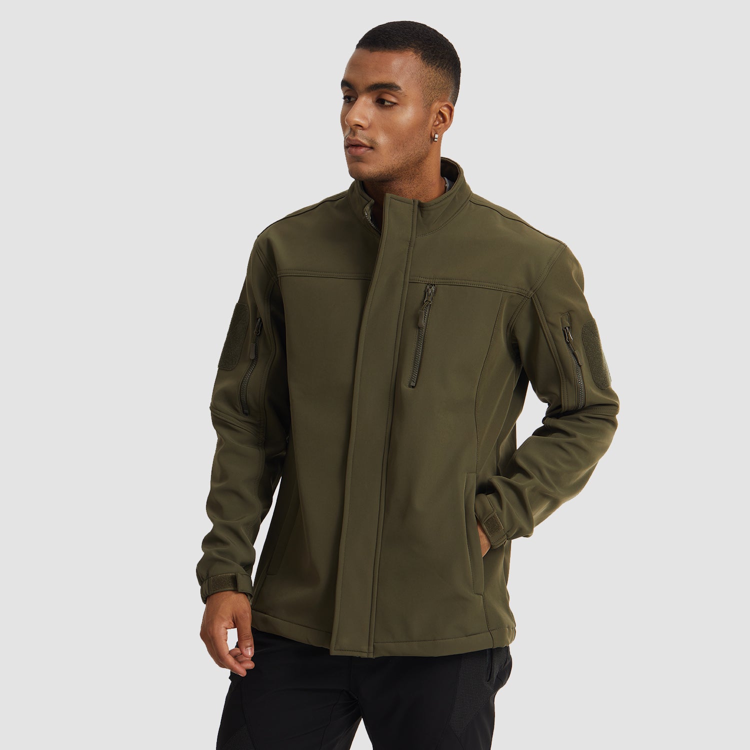 Men's Softshell Tactical Jacket with Fleece Lining