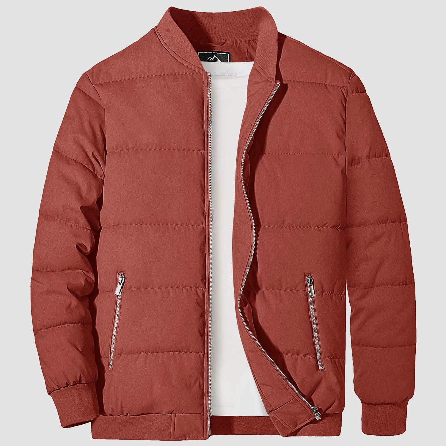 Men's Quilted Bomber Puffer Jacket - Warm Windproof Outwear