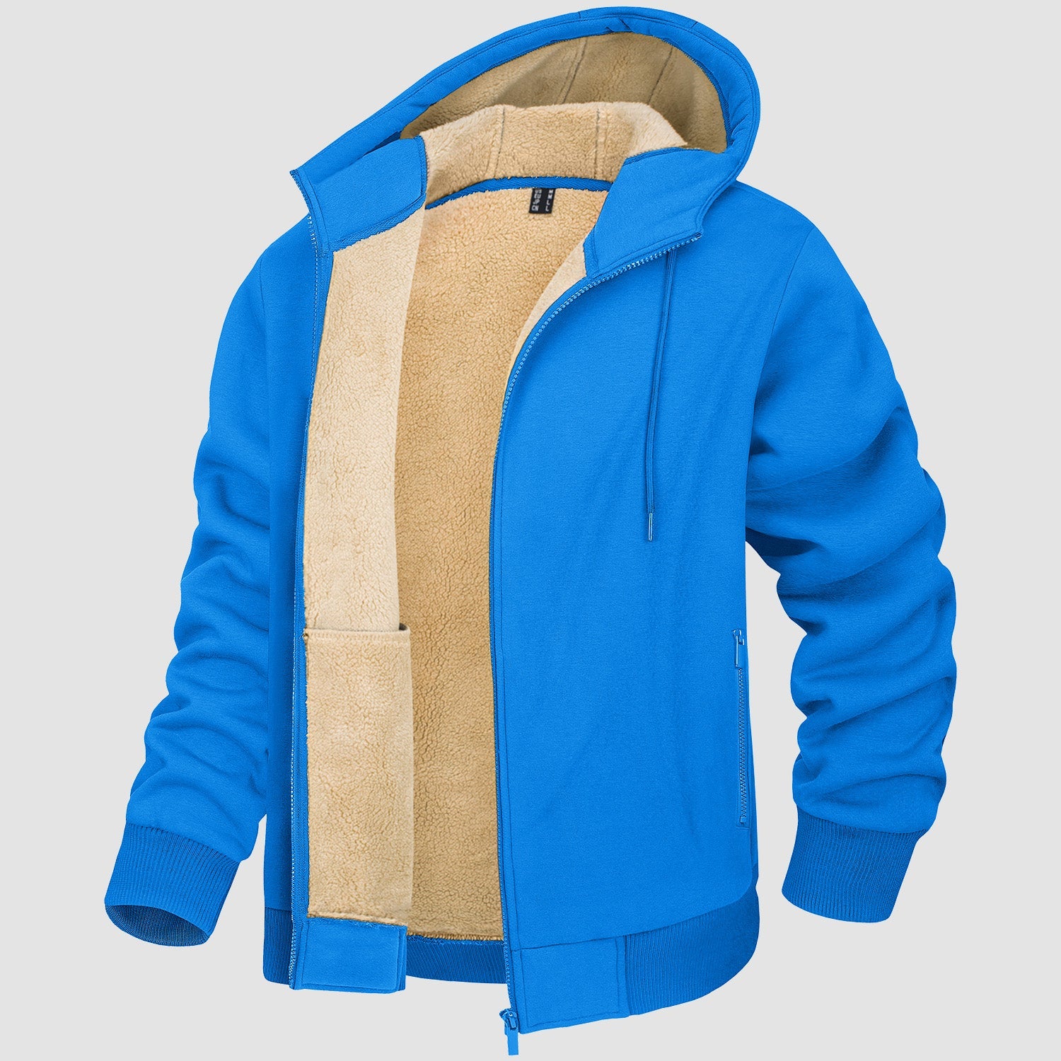 Men's Fleece Lined Zipper Hoodie Jacket - Warm Winter Coat