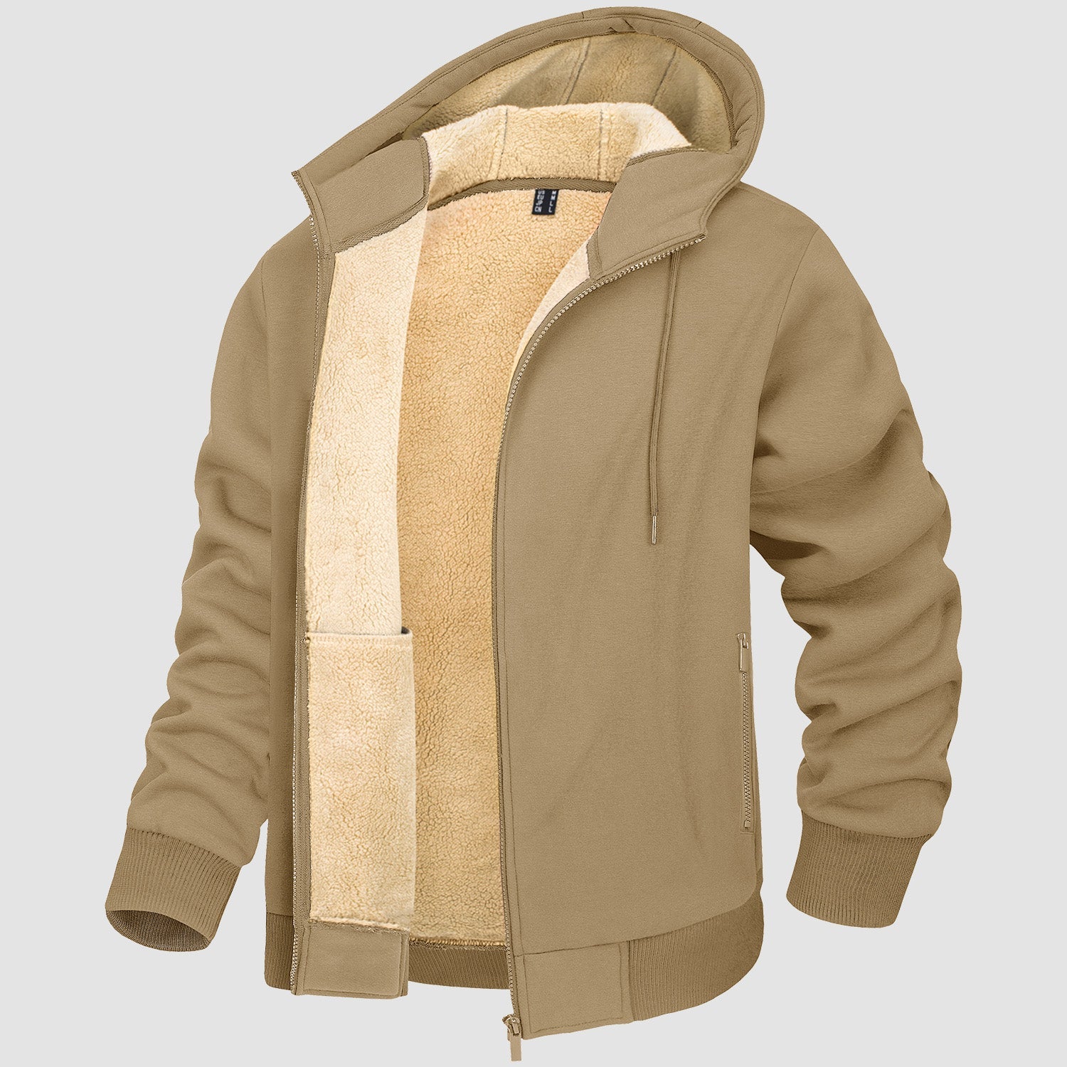 Men's Fleece Lined Zipper Hoodie Jacket - Warm Winter Coat