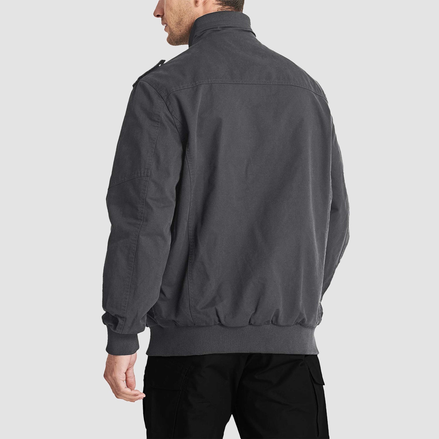 Men's Lightweight Cotton Cargo Jacket with Zip Pockets
