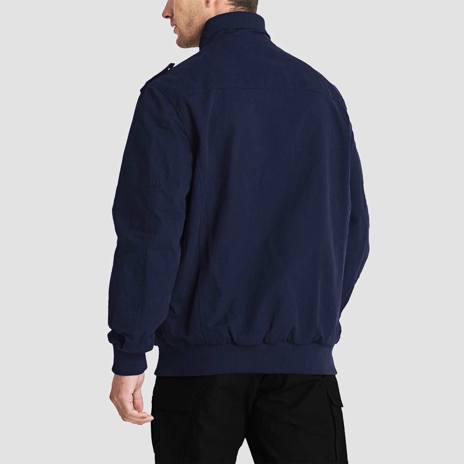 Men's Lightweight Cotton Cargo Jacket with Zip Pockets