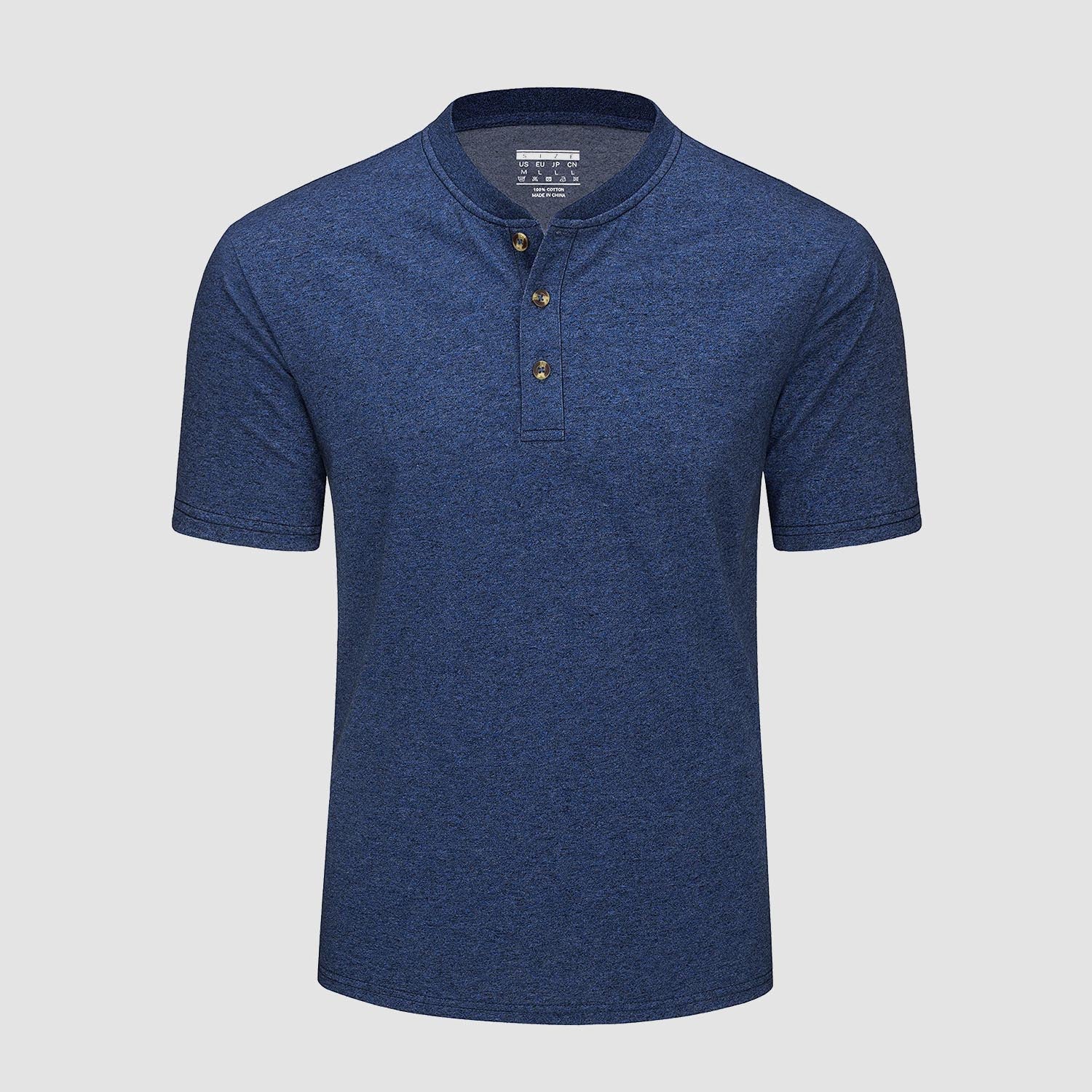 Men's Cotton Henley Shirt Casual Summer T-Shirt