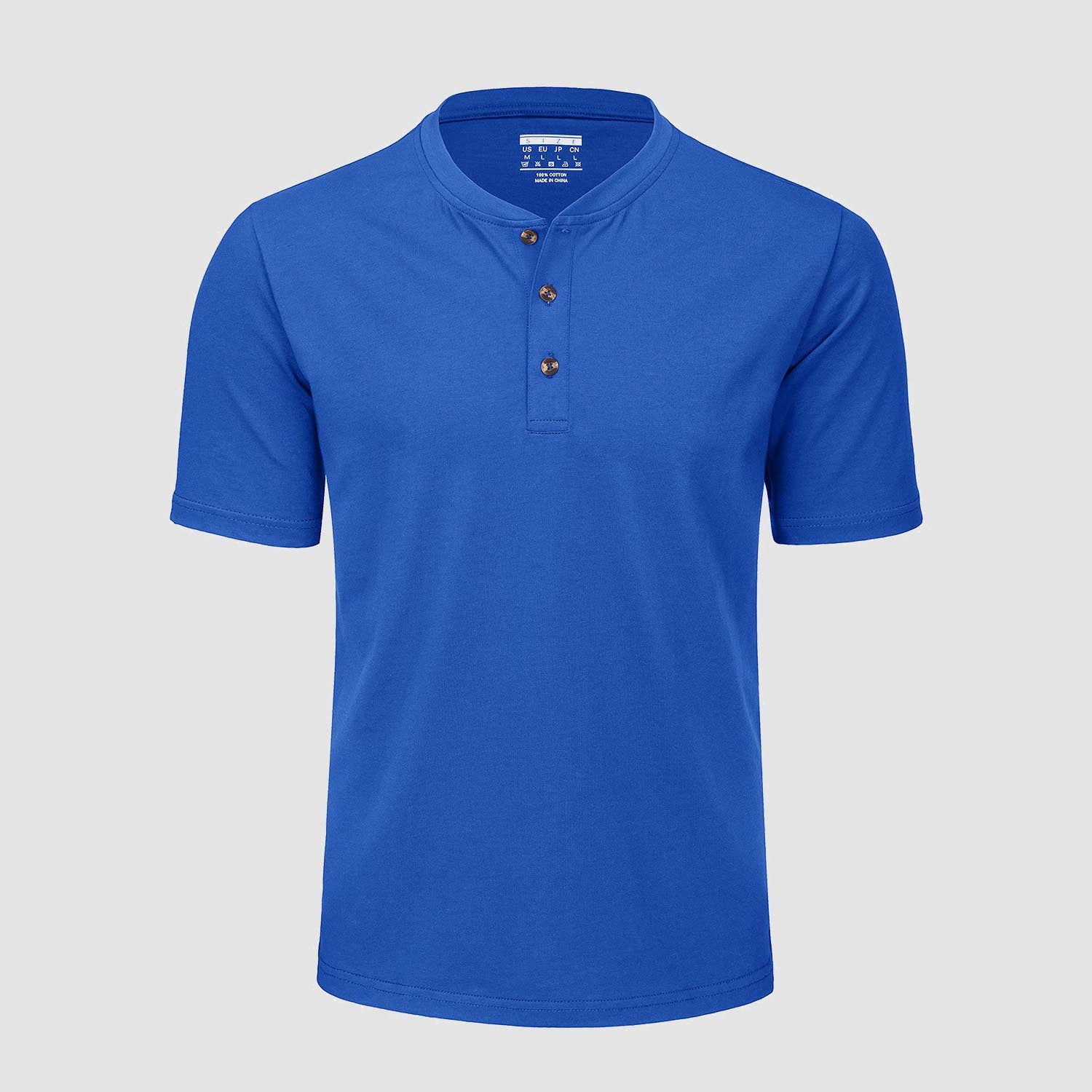 Men's Cotton Henley Shirt Casual Summer T-Shirt