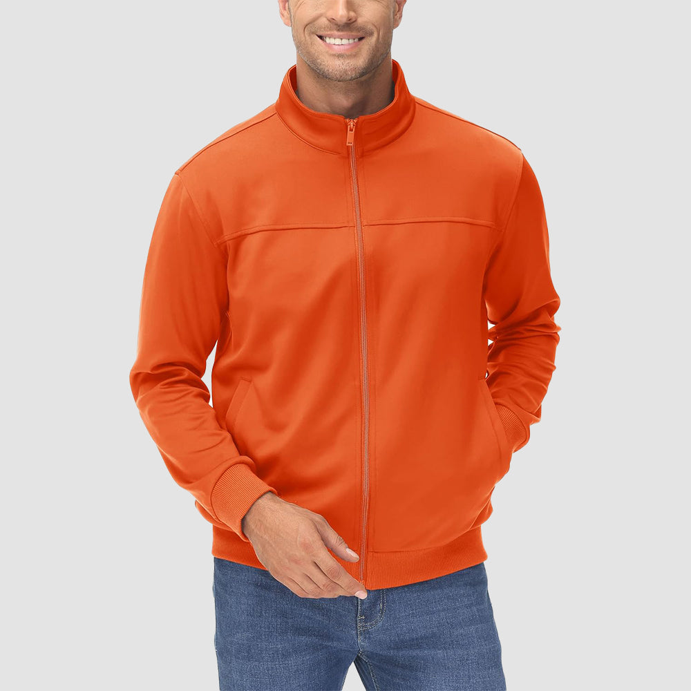 Men's Lightweight Full-Zip Track Jacket with Pockets