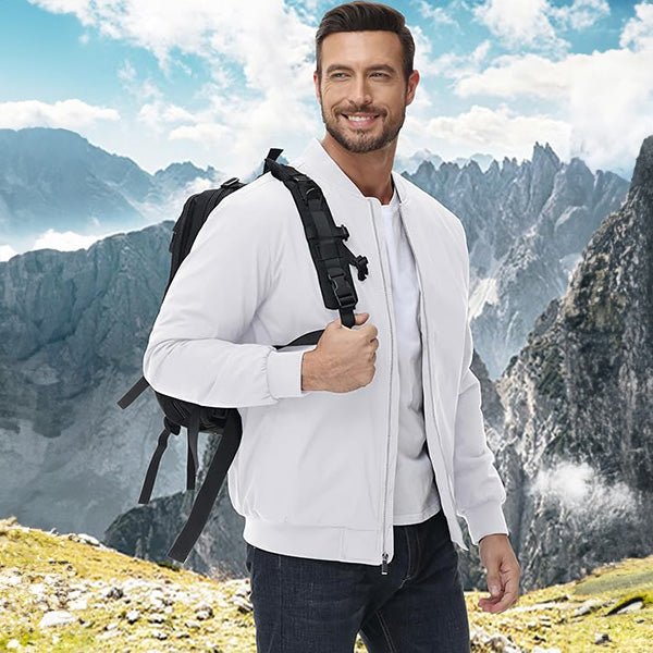 Men's Bomber Jacket, Quilted & Windproof with Pockets