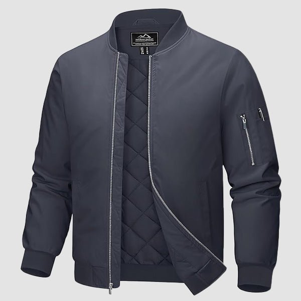 Men's Bomber Jacket, Quilted & Windproof with Pockets