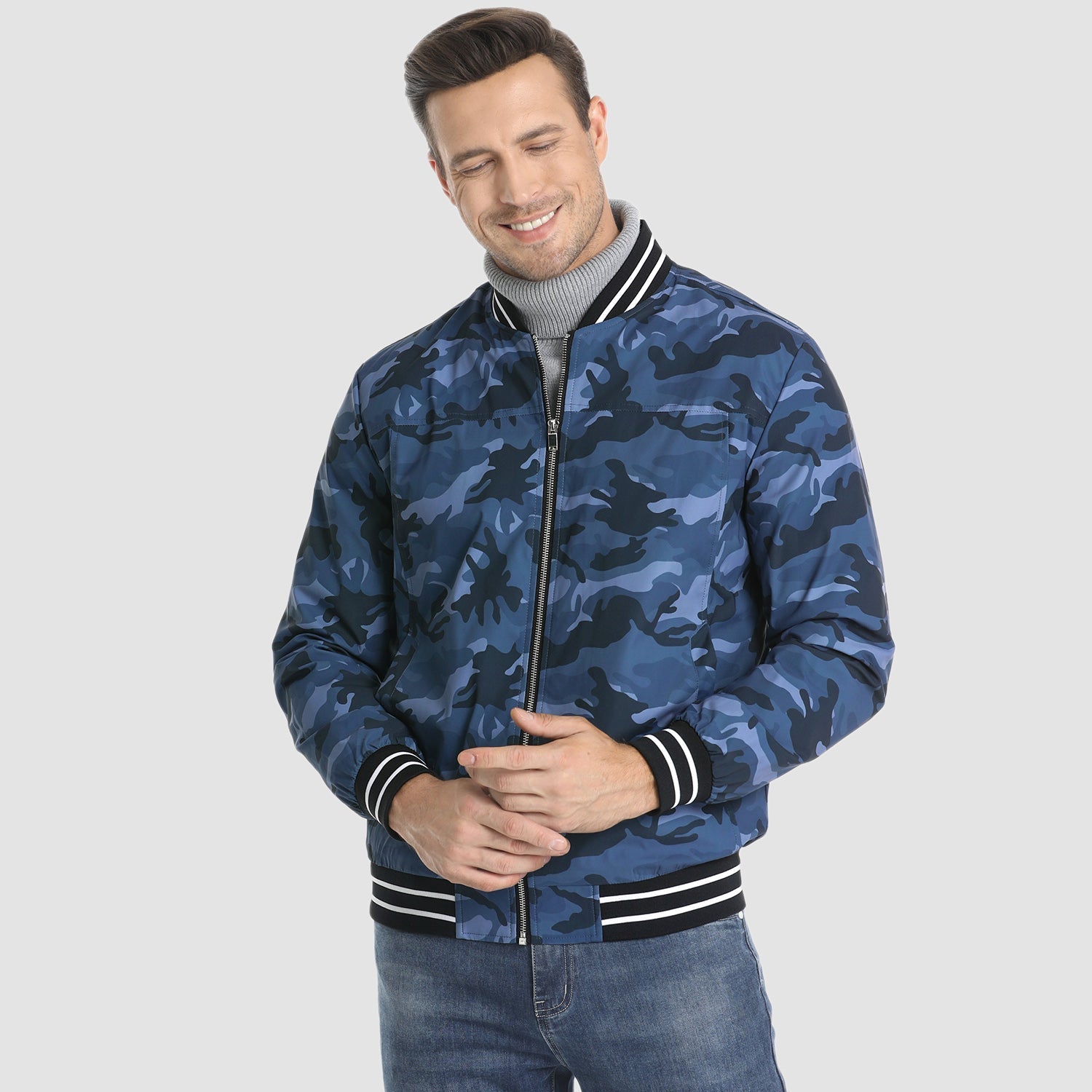 Men's Lightweight Bomber Jacket Casual Windbreaker