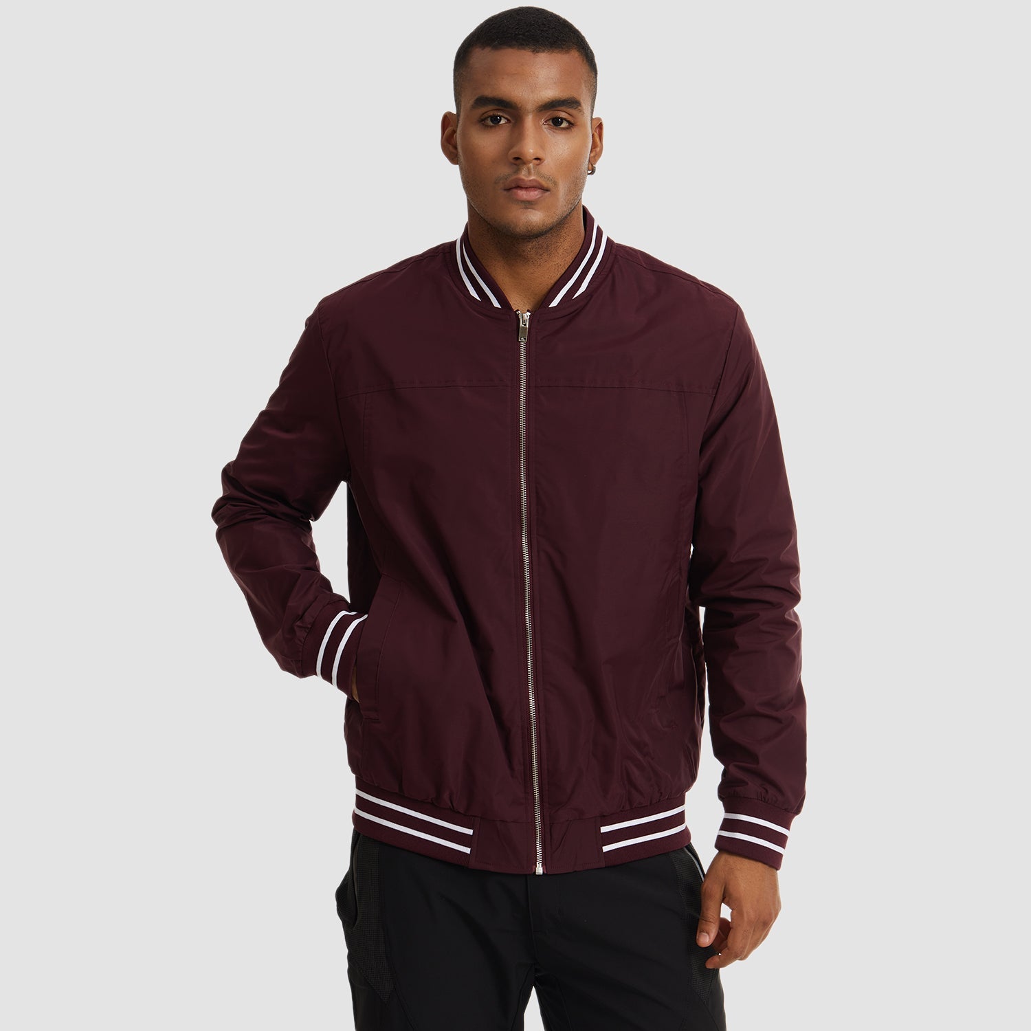 Men's Lightweight Bomber Jacket Casual Windbreaker