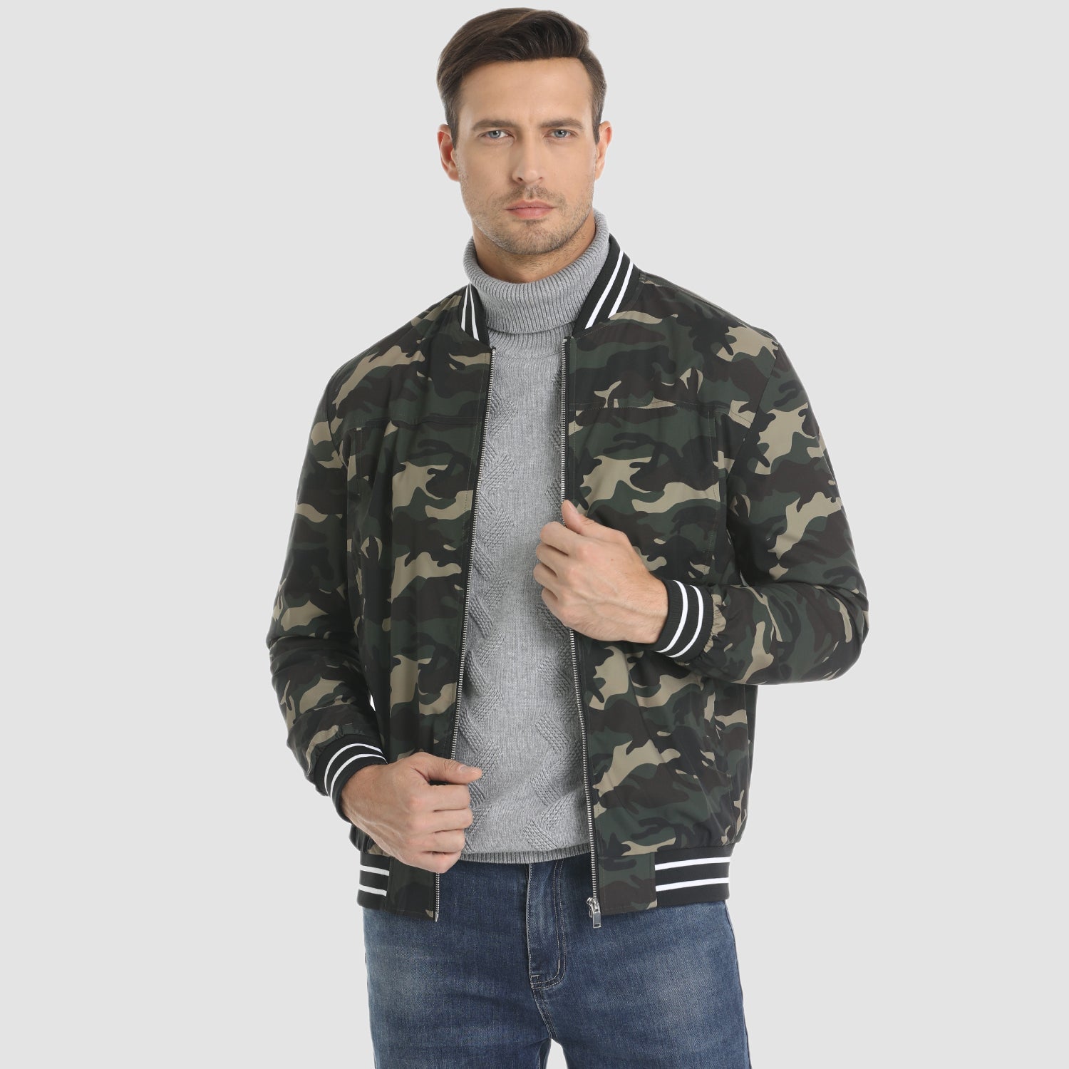 Men's Lightweight Bomber Jacket Casual Windbreaker