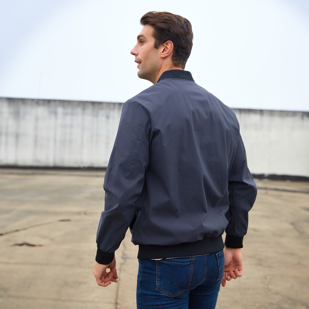 Men's Bomber Jacket Lightweight Windbreaker with Pockets