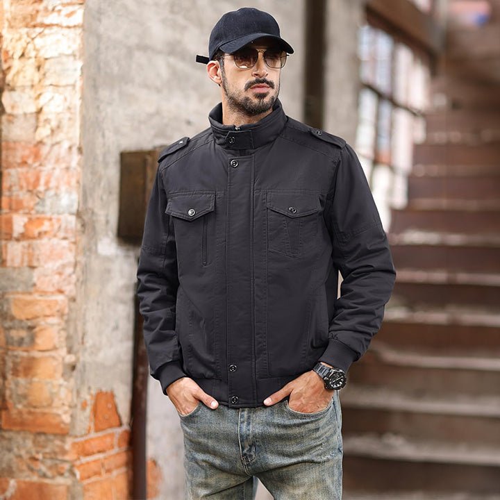 Men's Cotton Military Bomber Lightweight Zip-Up Jacket
