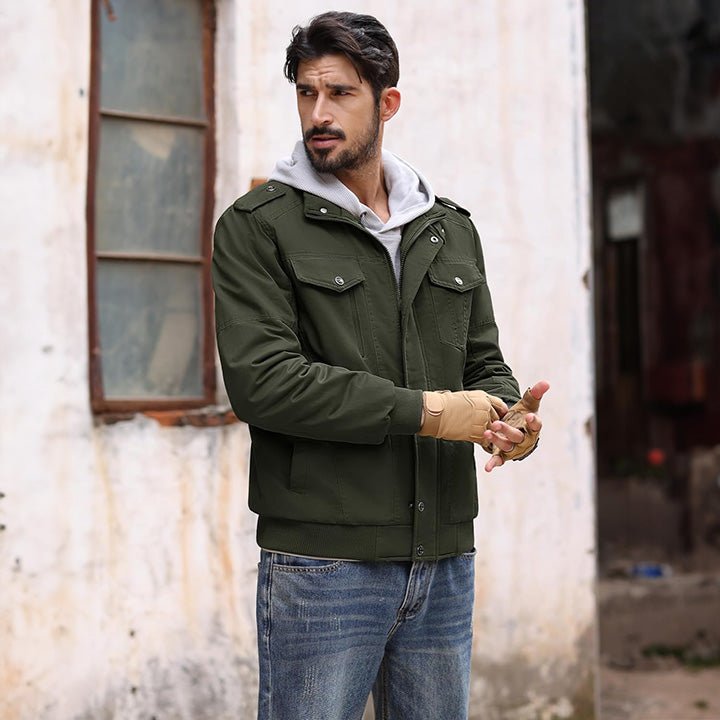 Men's Cotton Military Bomber Lightweight Zip-Up Jacket