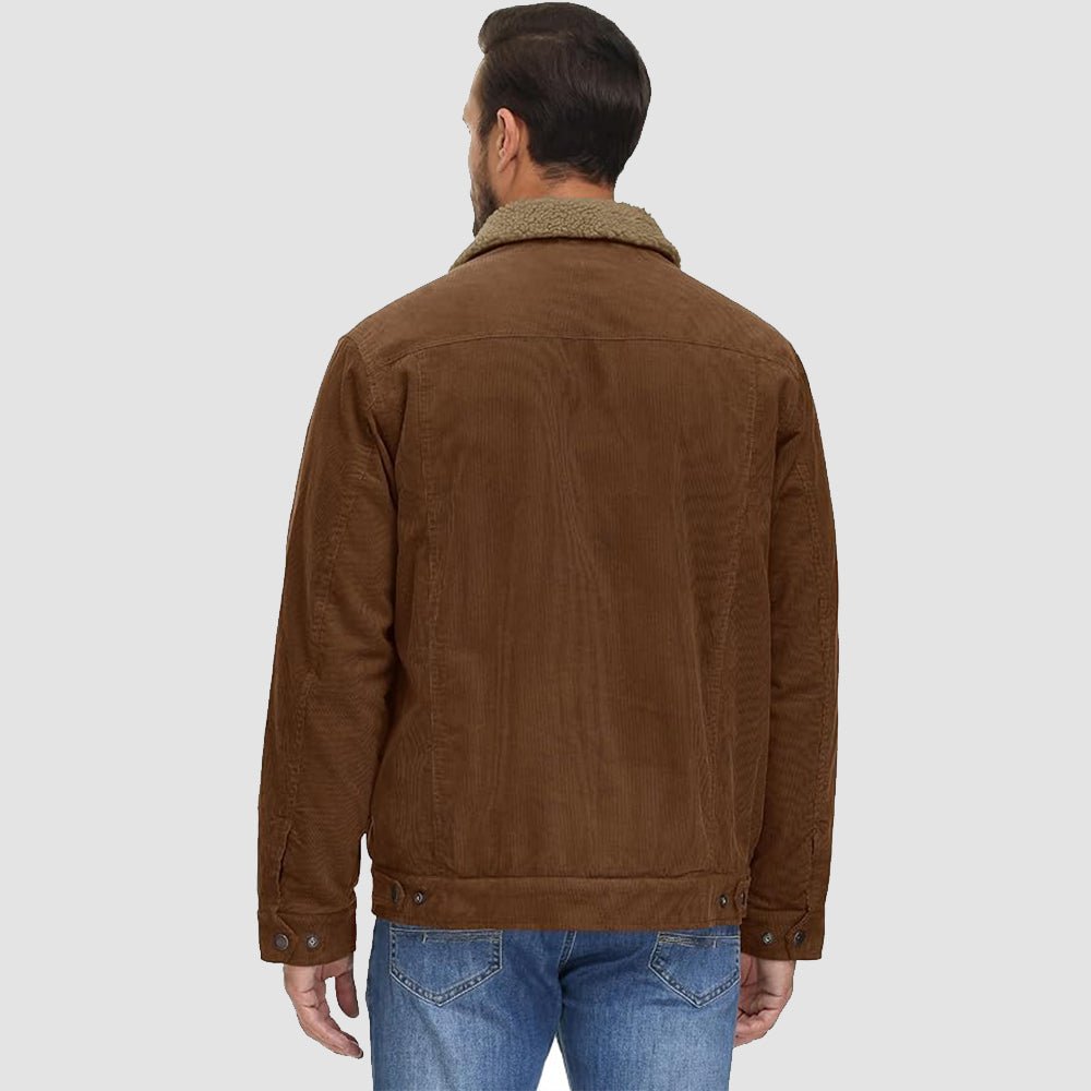 Men's Corduroy Jacket - Sherpa-Lined Winter Coat