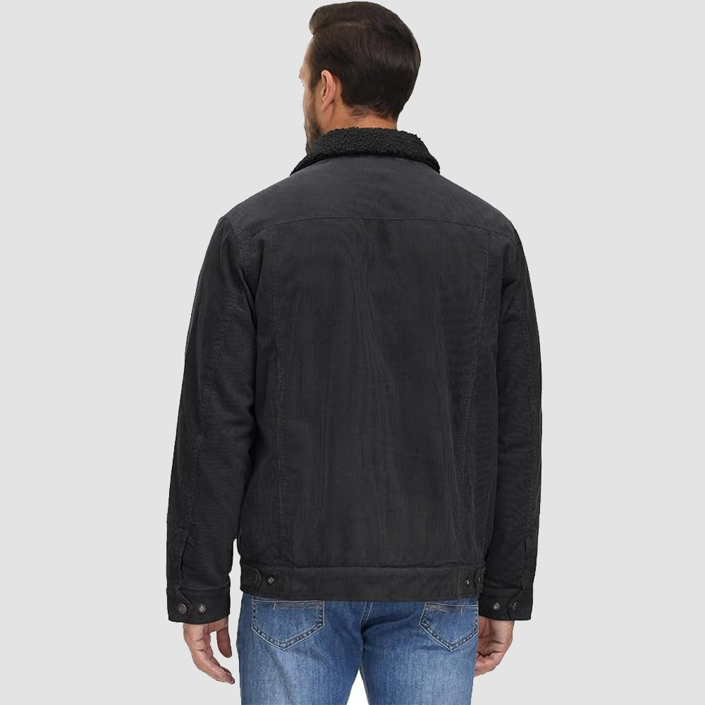 Men's Corduroy Jacket - Sherpa-Lined Winter Coat