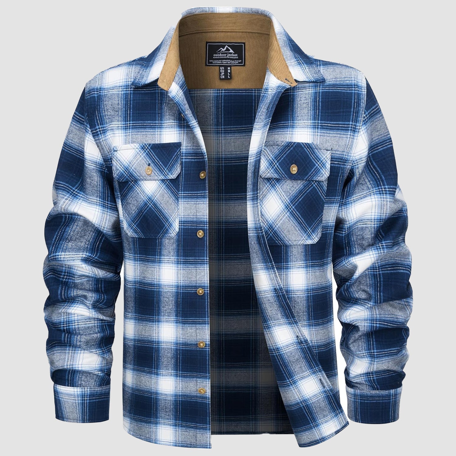 Men's Lightweight Flannel Shirt Jacket