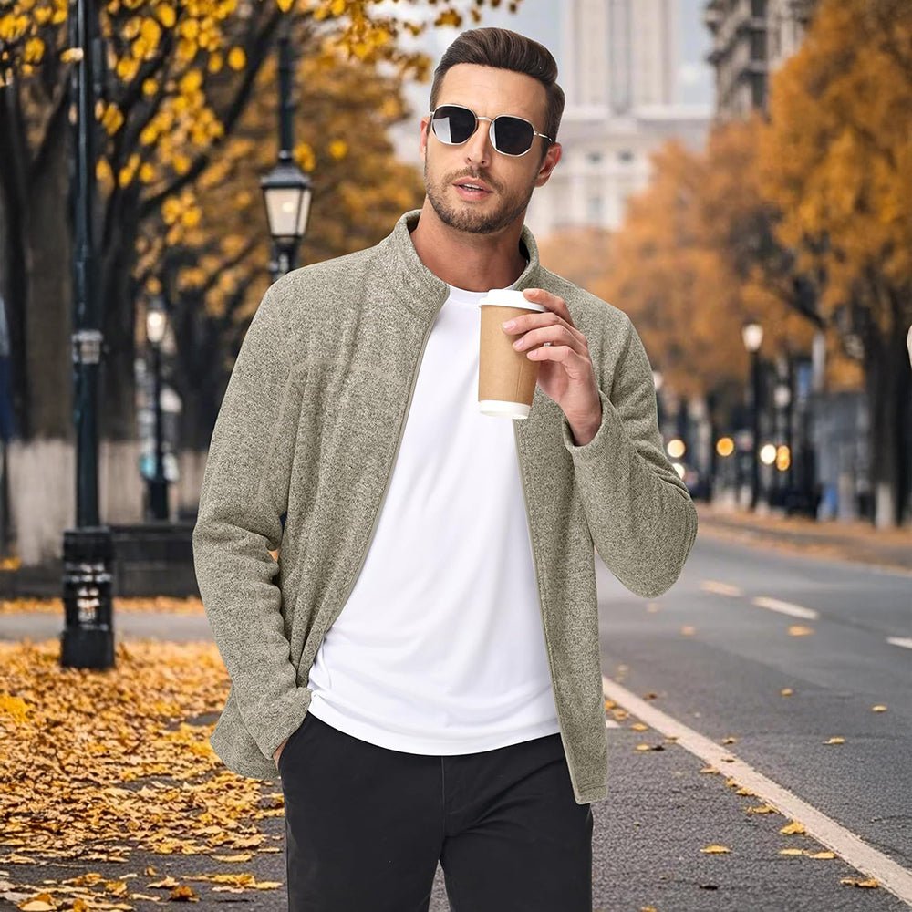 Men's Fleece Jacket Full Zip Lightweight Warm Winter Sweatshirt