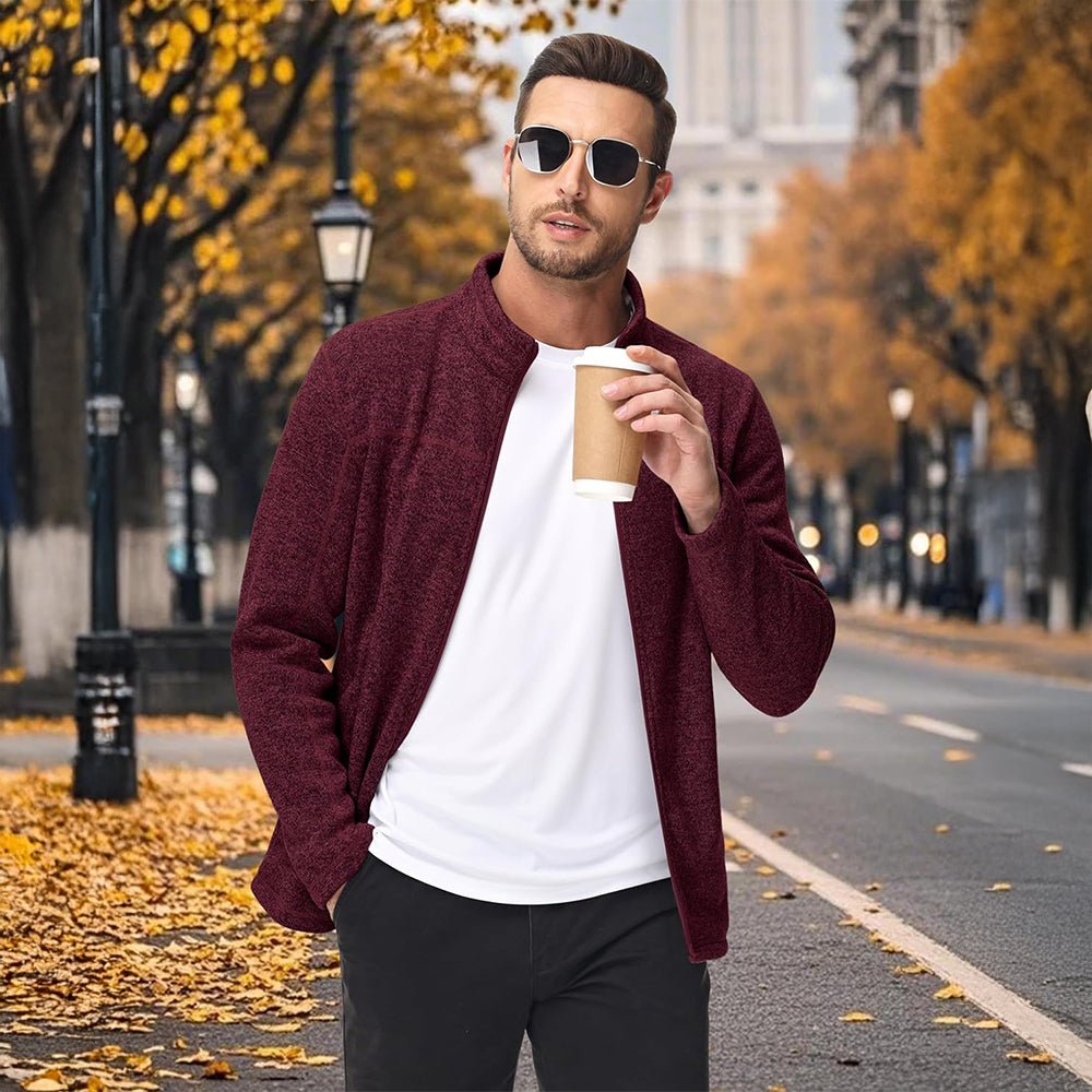 Men's Fleece Jacket Full Zip Lightweight Warm Winter Sweatshirt