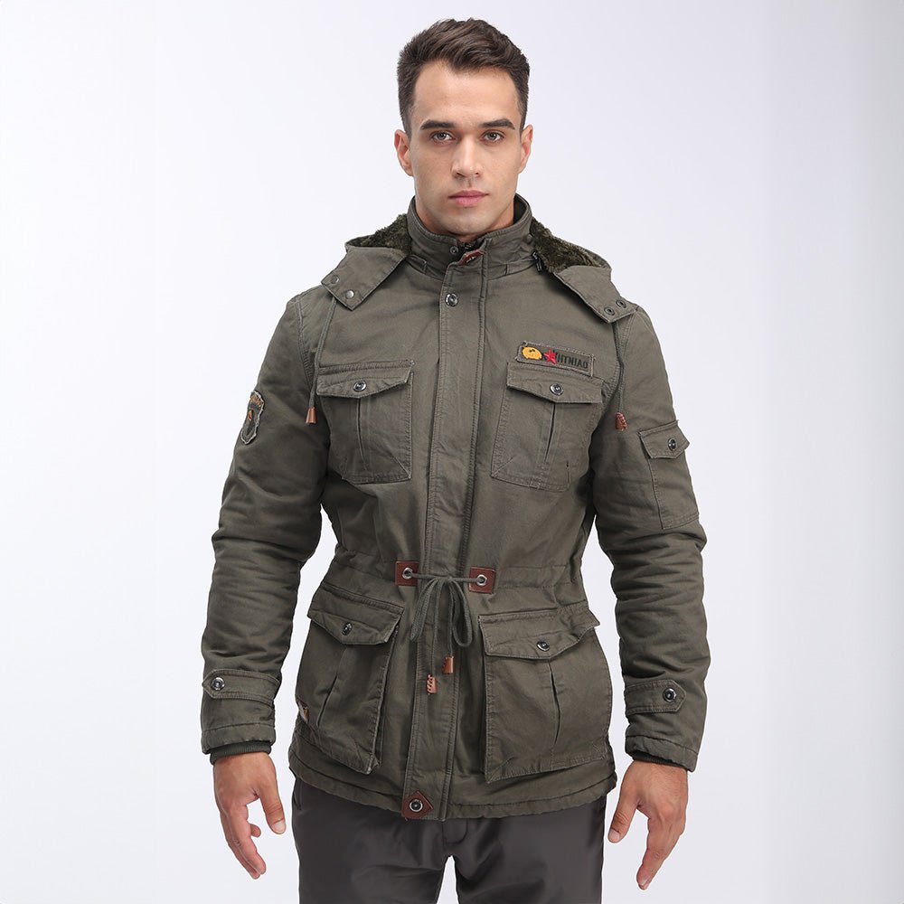 Men's Fleece Lined Parka Winter Military Jacket
