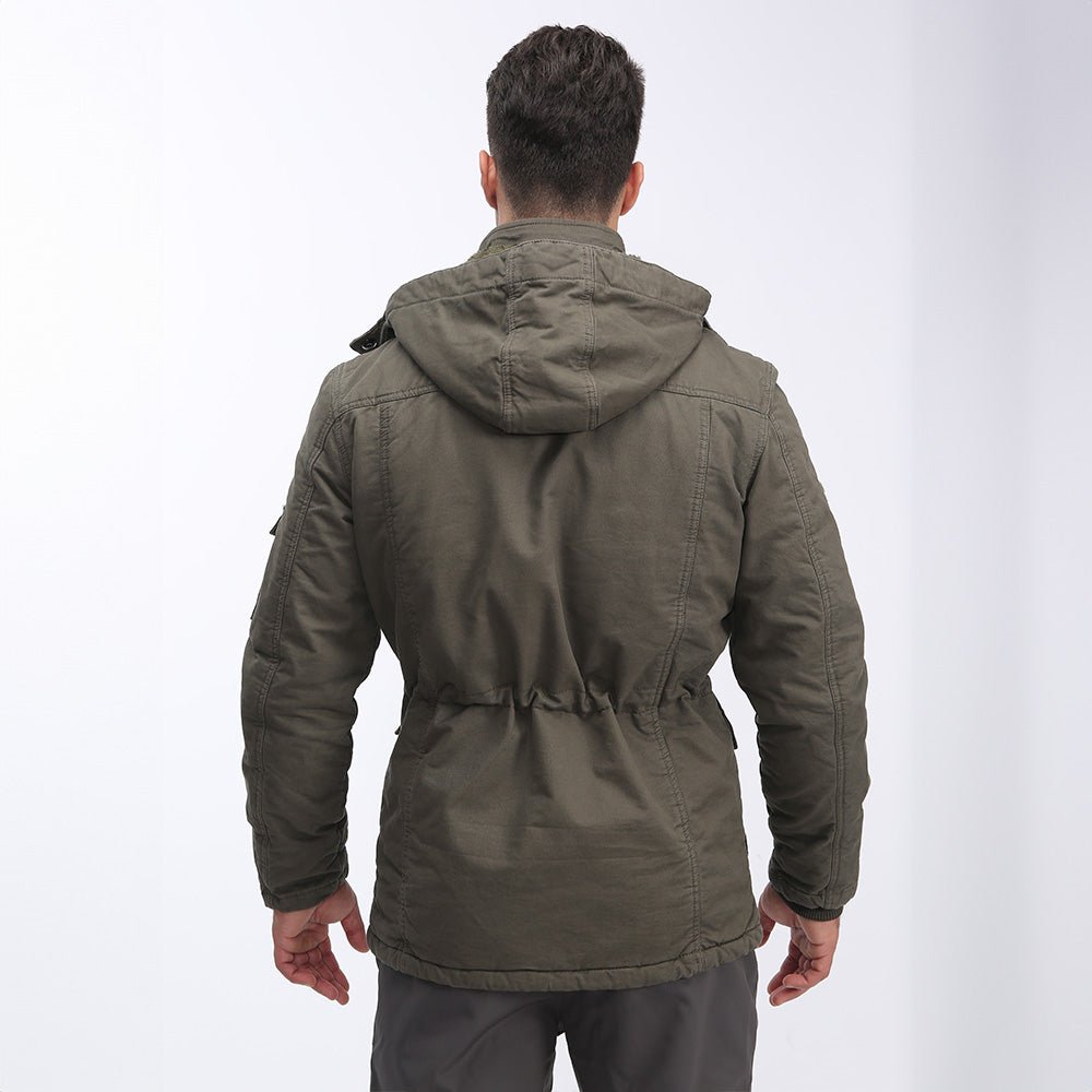 Men's Fleece Lined Parka Winter Military Jacket