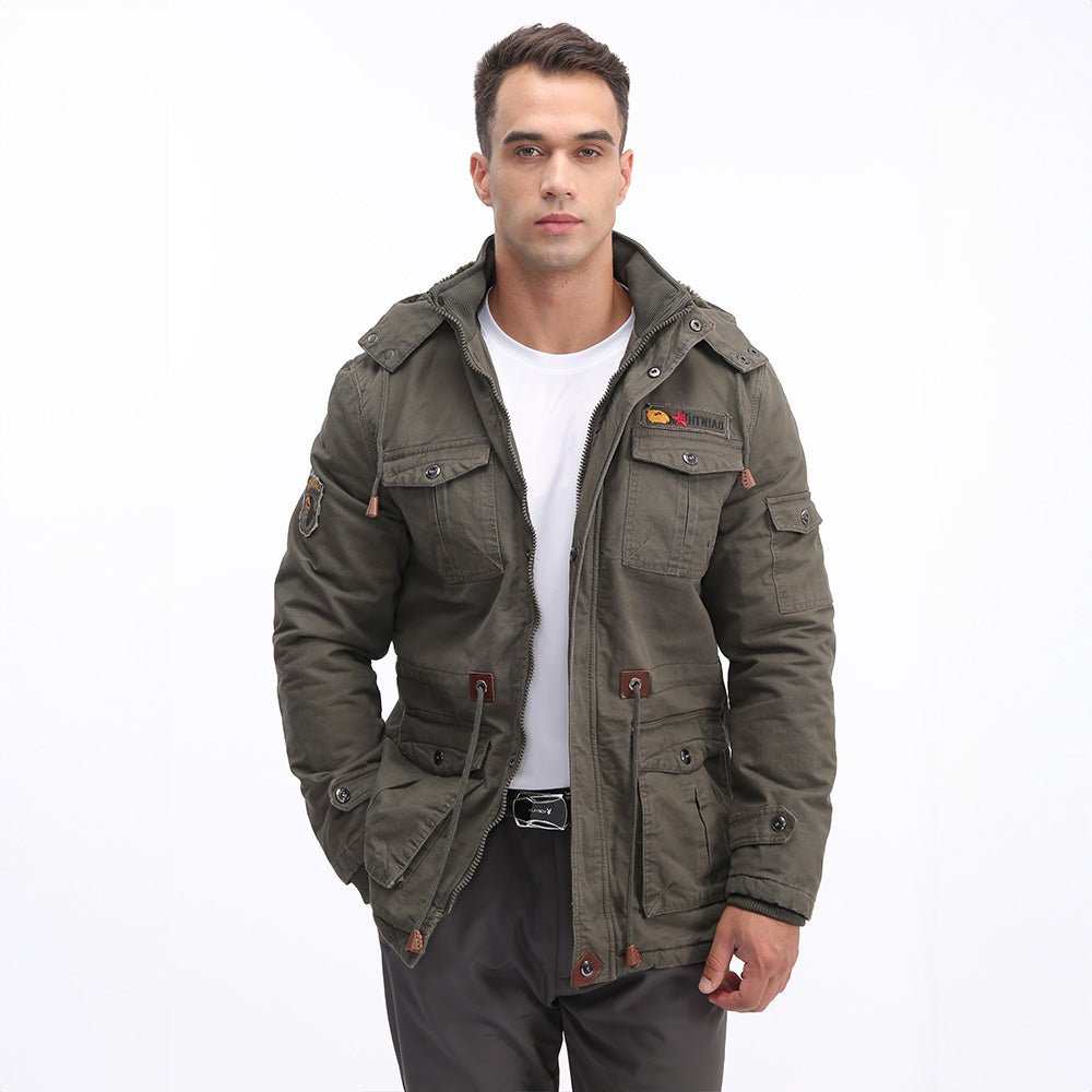 Men's Fleece Lined Parka Winter Military Jacket