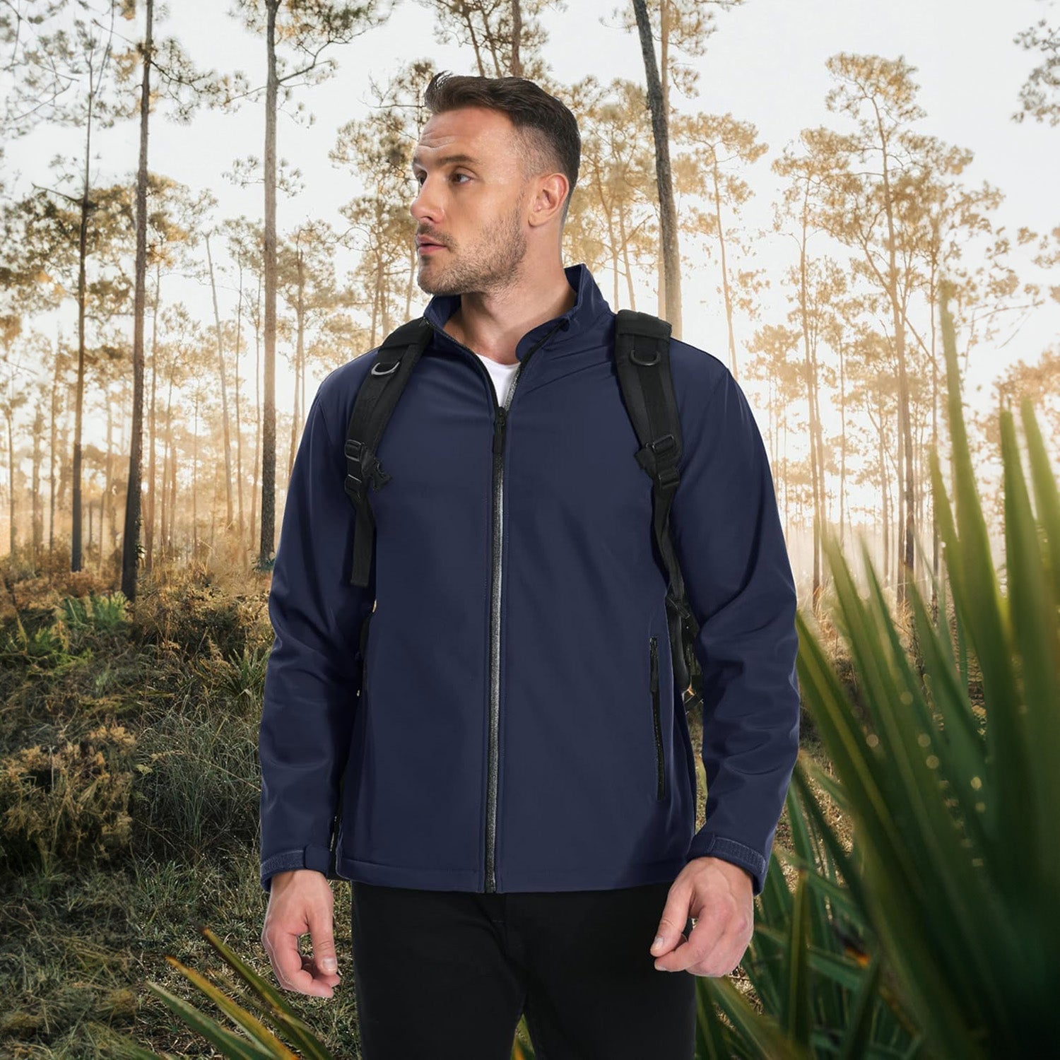 Men's Fleece-Lined Softshell Waterproof & Windproof Jacket