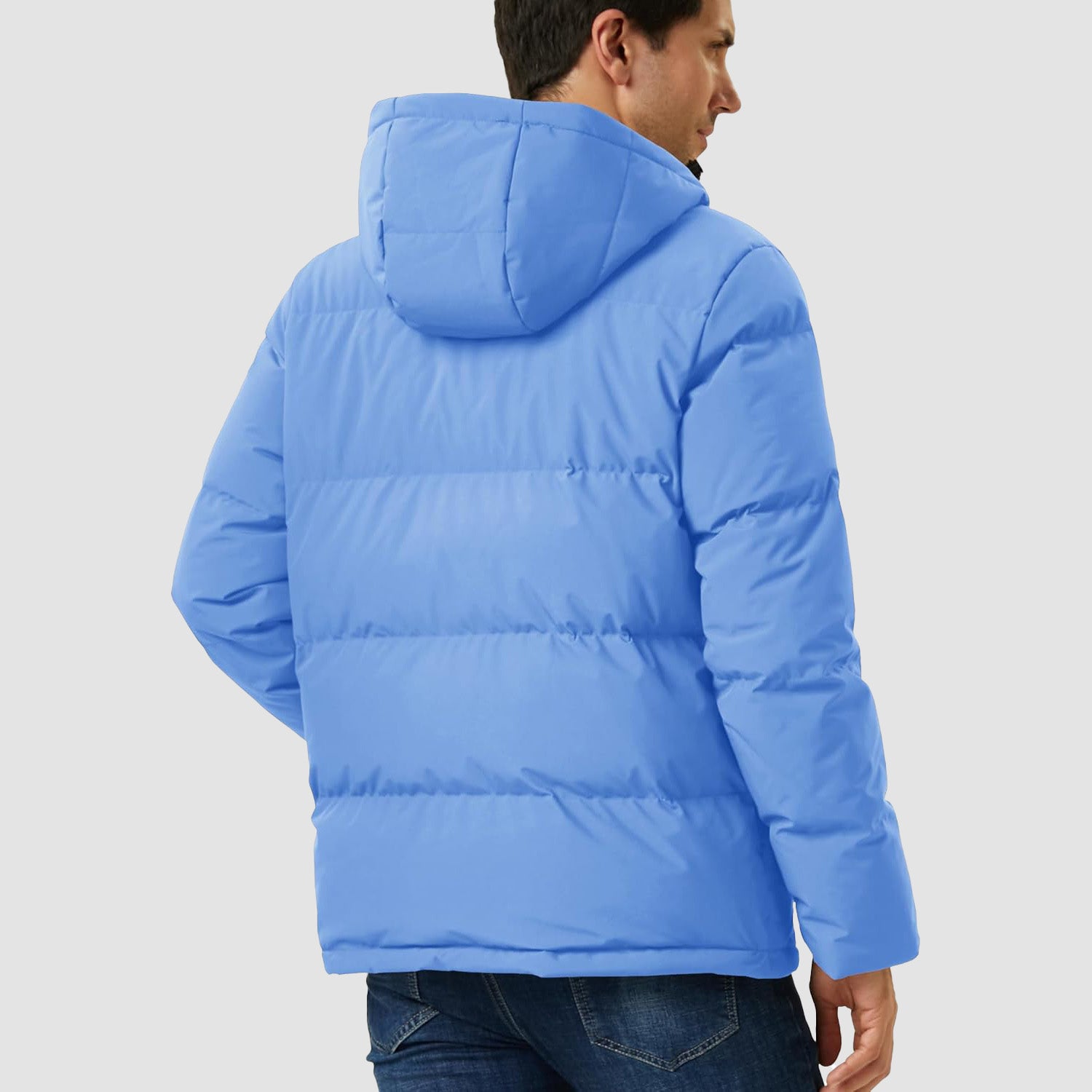 Men's Hooded Down Puffer Jacket, Water-Resistant & Windproof