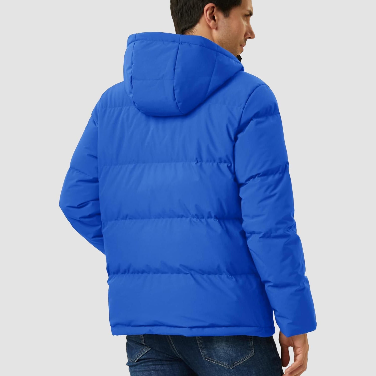 Men's Hooded Down Puffer Jacket, Water-Resistant & Windproof