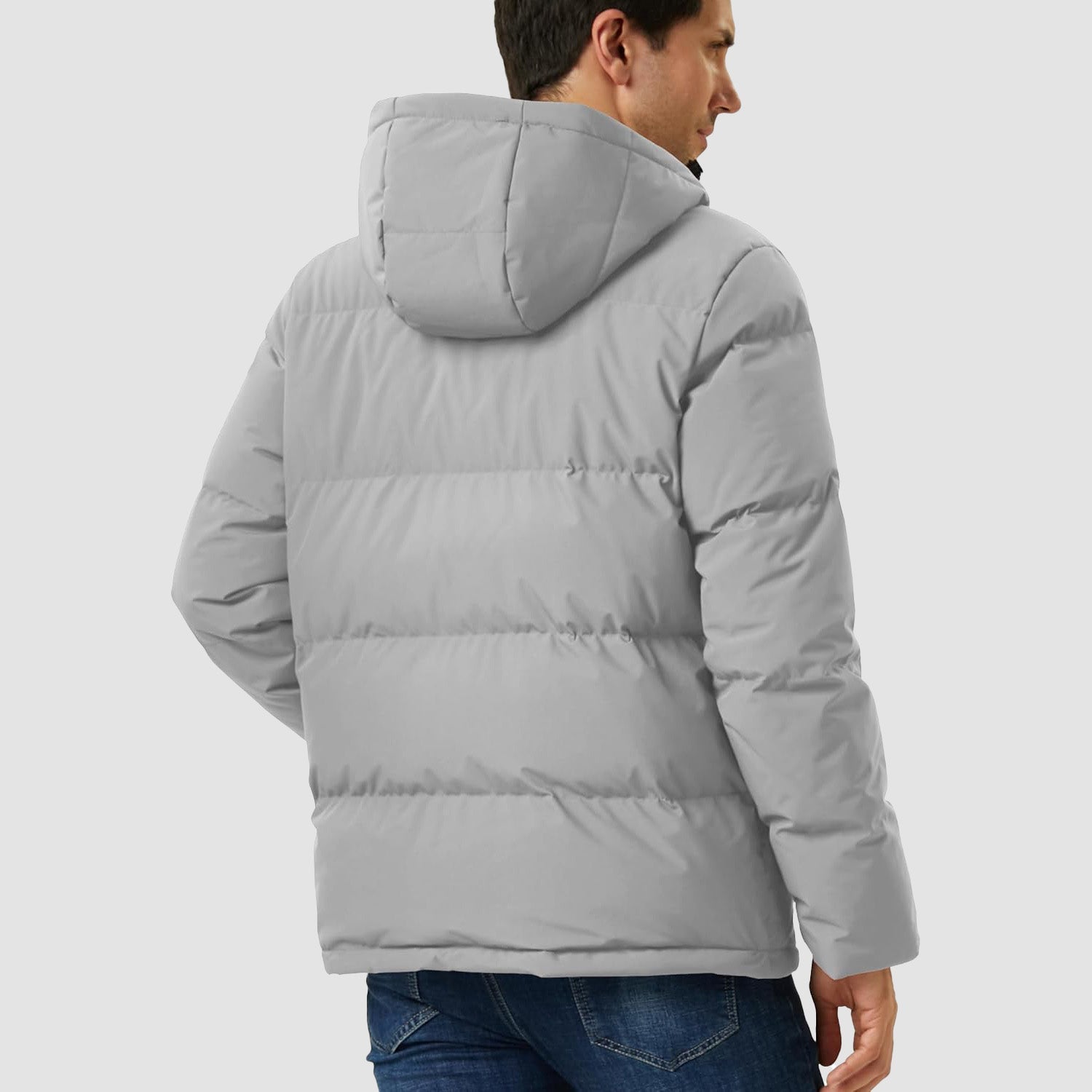 Men's Hooded Down Puffer Jacket, Water-Resistant & Windproof