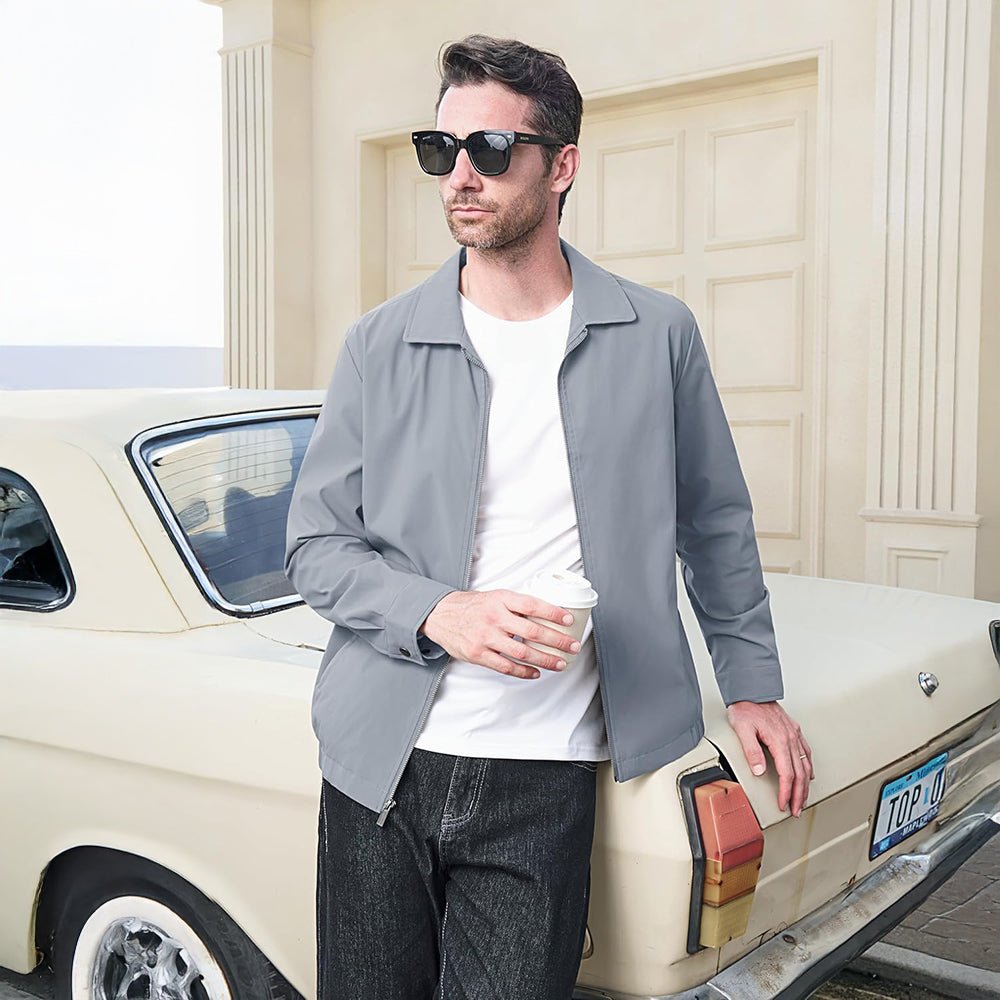 Men's Lightweight Jacket Casual Laydown Collar Jacket