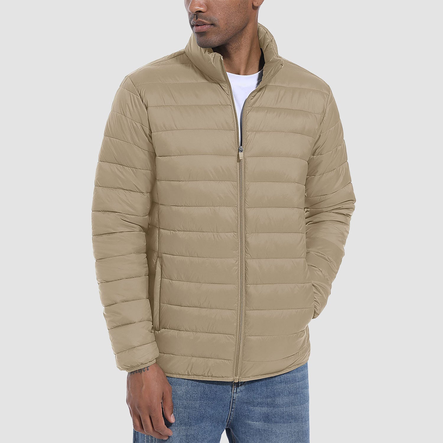 Men's Lightweight Puffer Jacket – Water-Repellent Winter Coat