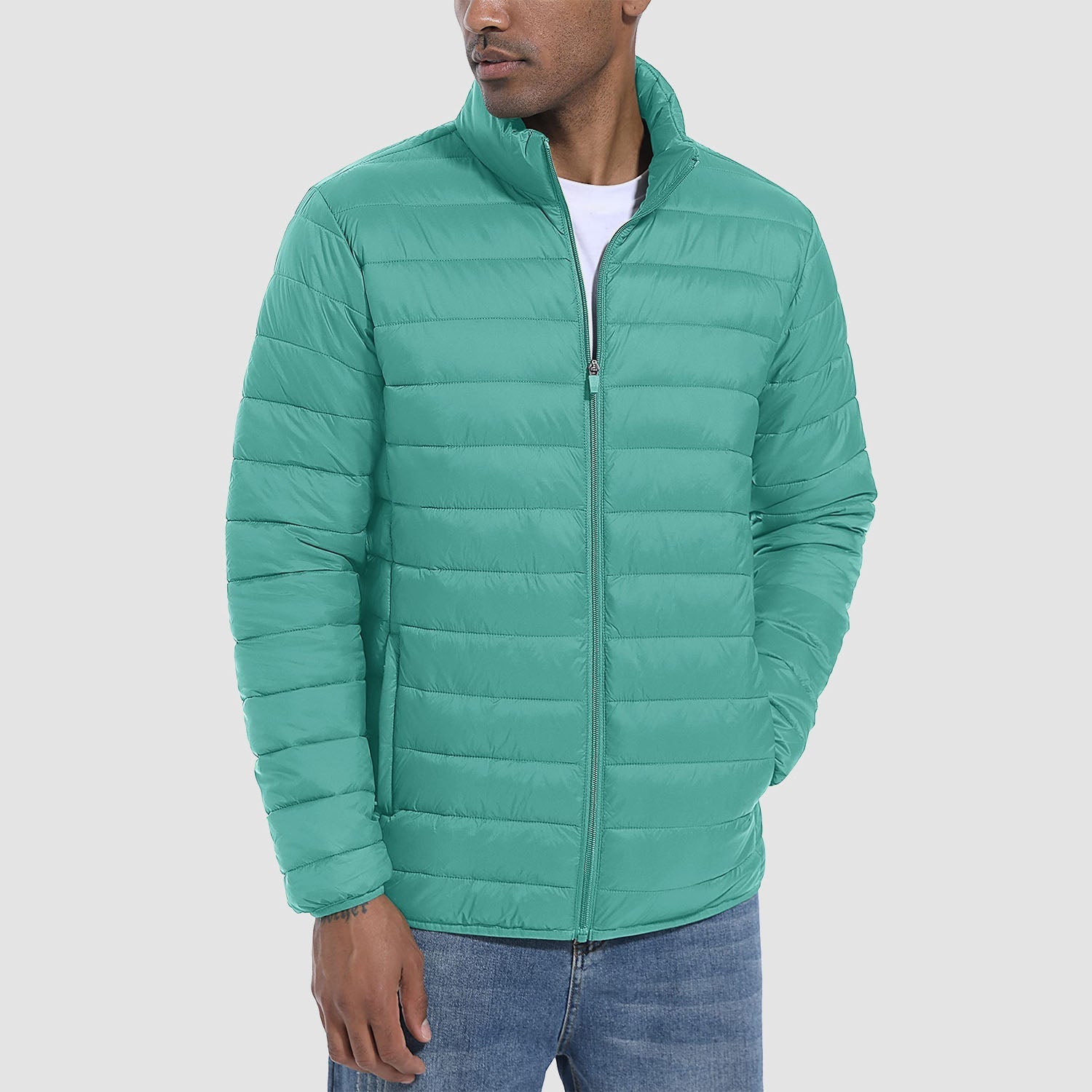 Men's Lightweight Puffer Jacket – Water-Repellent Winter Coat