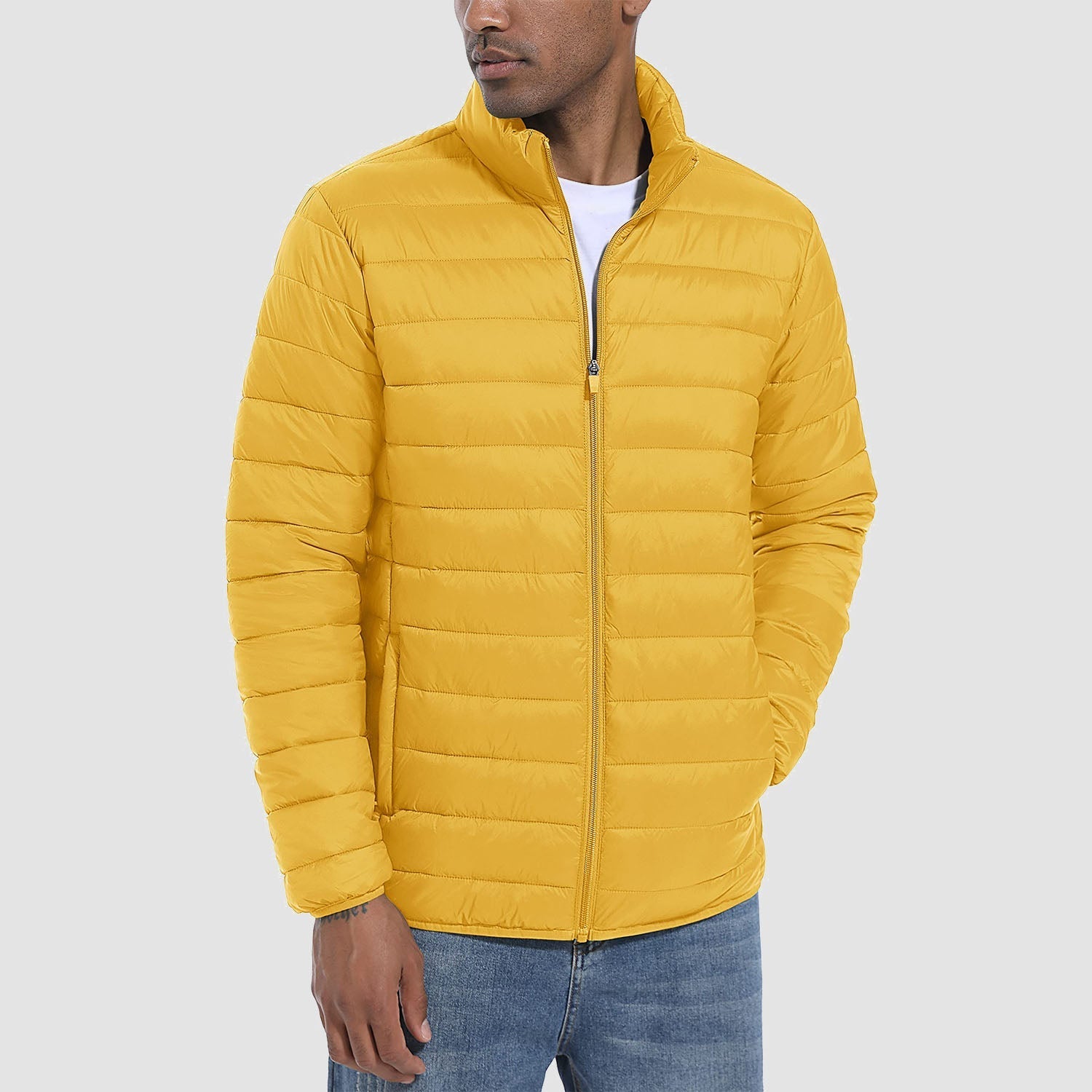 Men's Lightweight Puffer Jacket – Water-Repellent Winter Coat