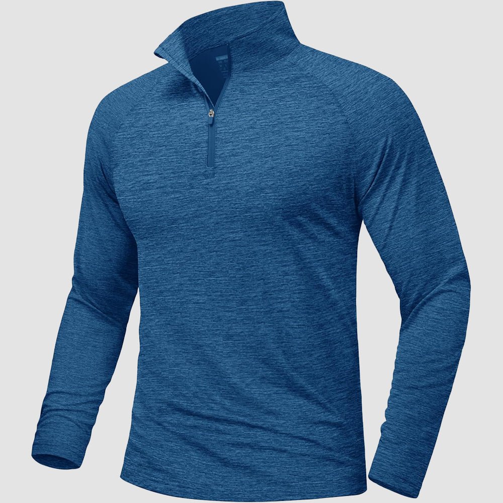 Men's Quarter Zip UPF 50+ Long Sleeve Rash Guard Shirt